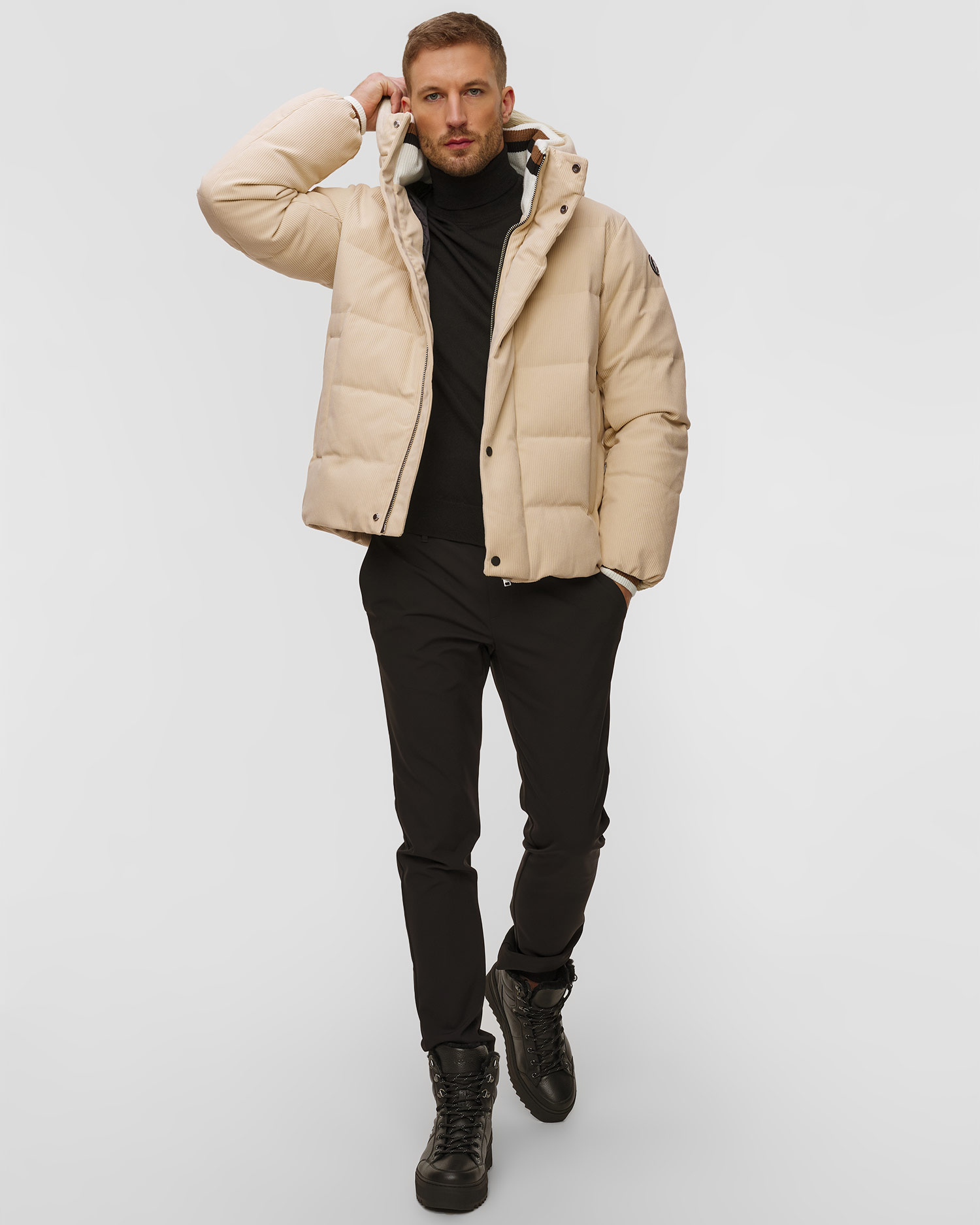 Beżowa kurtka męska Fusalp Atila Velvet