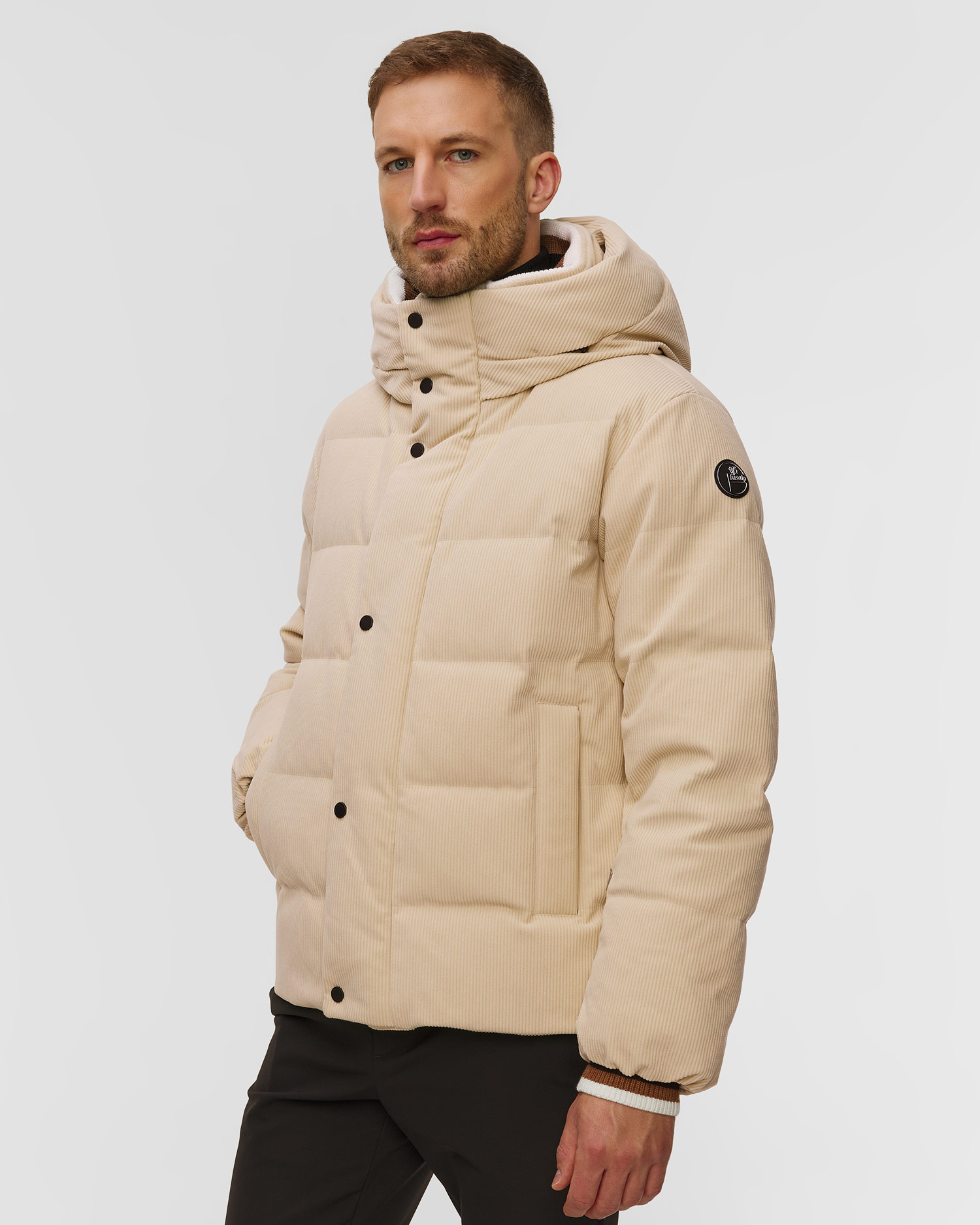 Beżowa kurtka męska Fusalp Atila Velvet