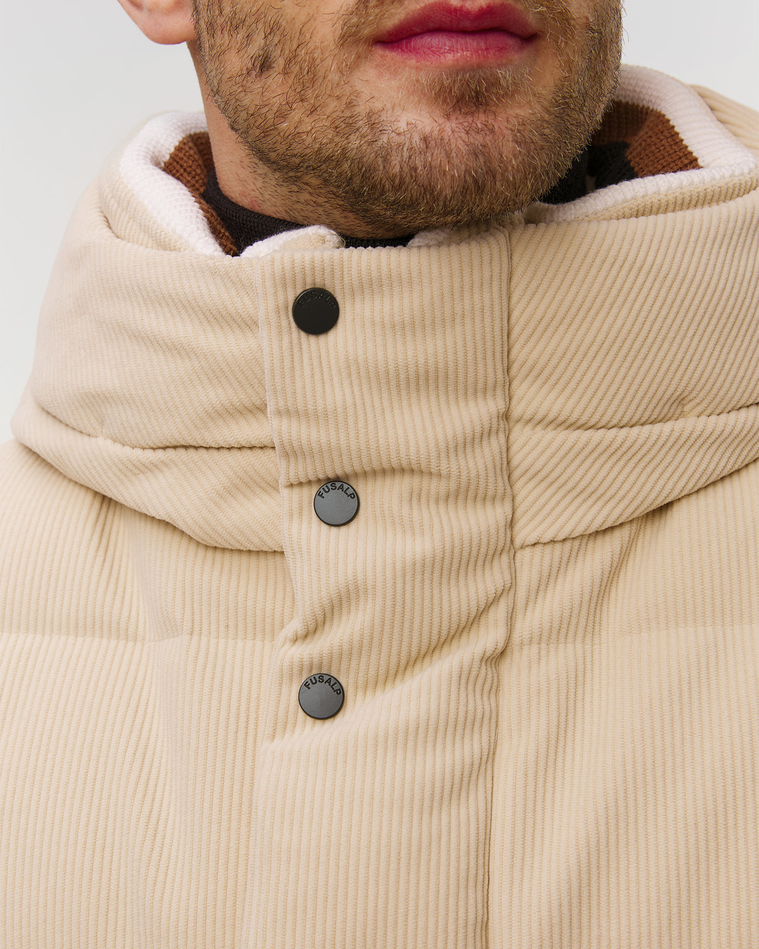 Beżowa kurtka męska Fusalp Atila Velvet