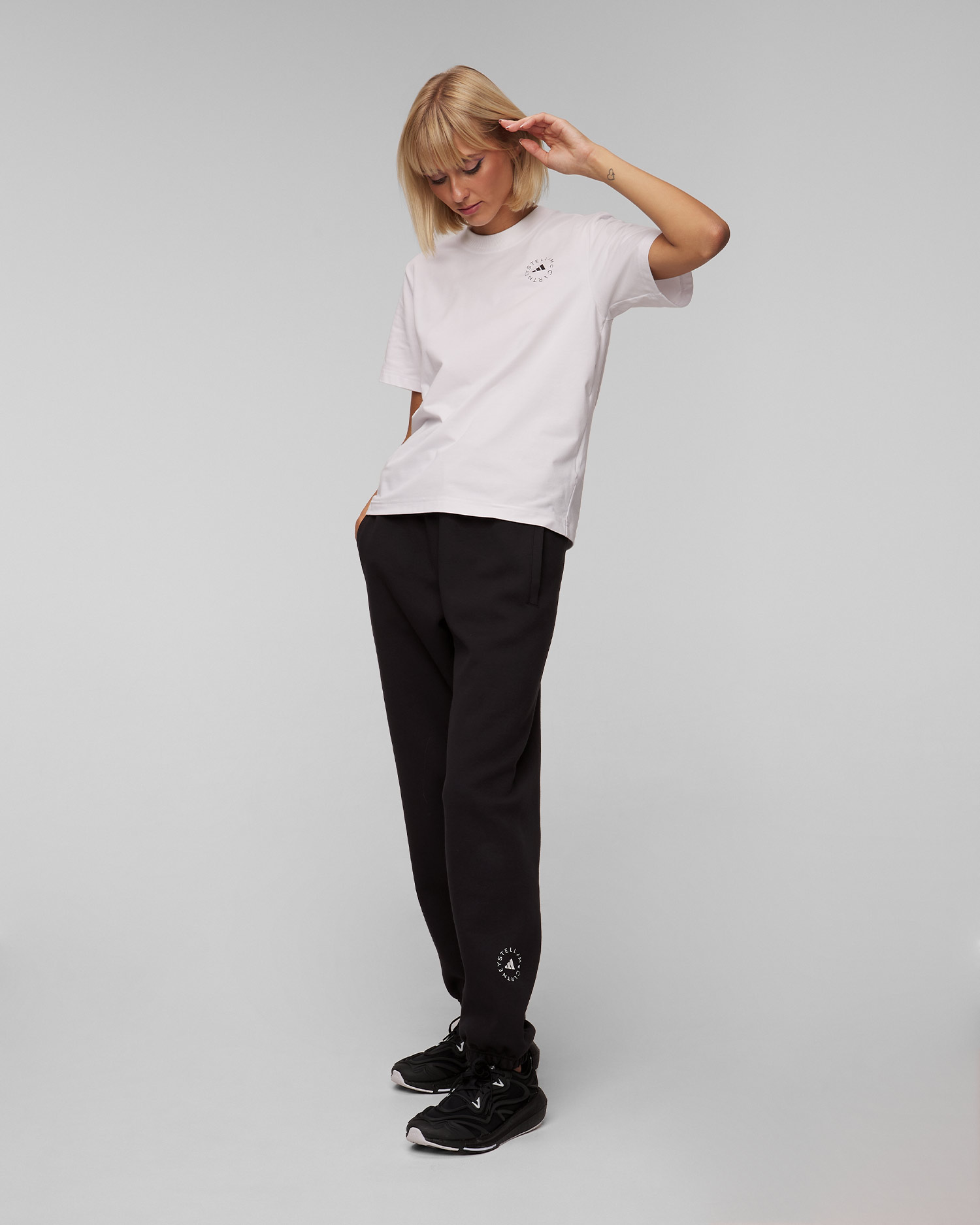 Tricou alb pentru femei Adidas by Stella McCartney