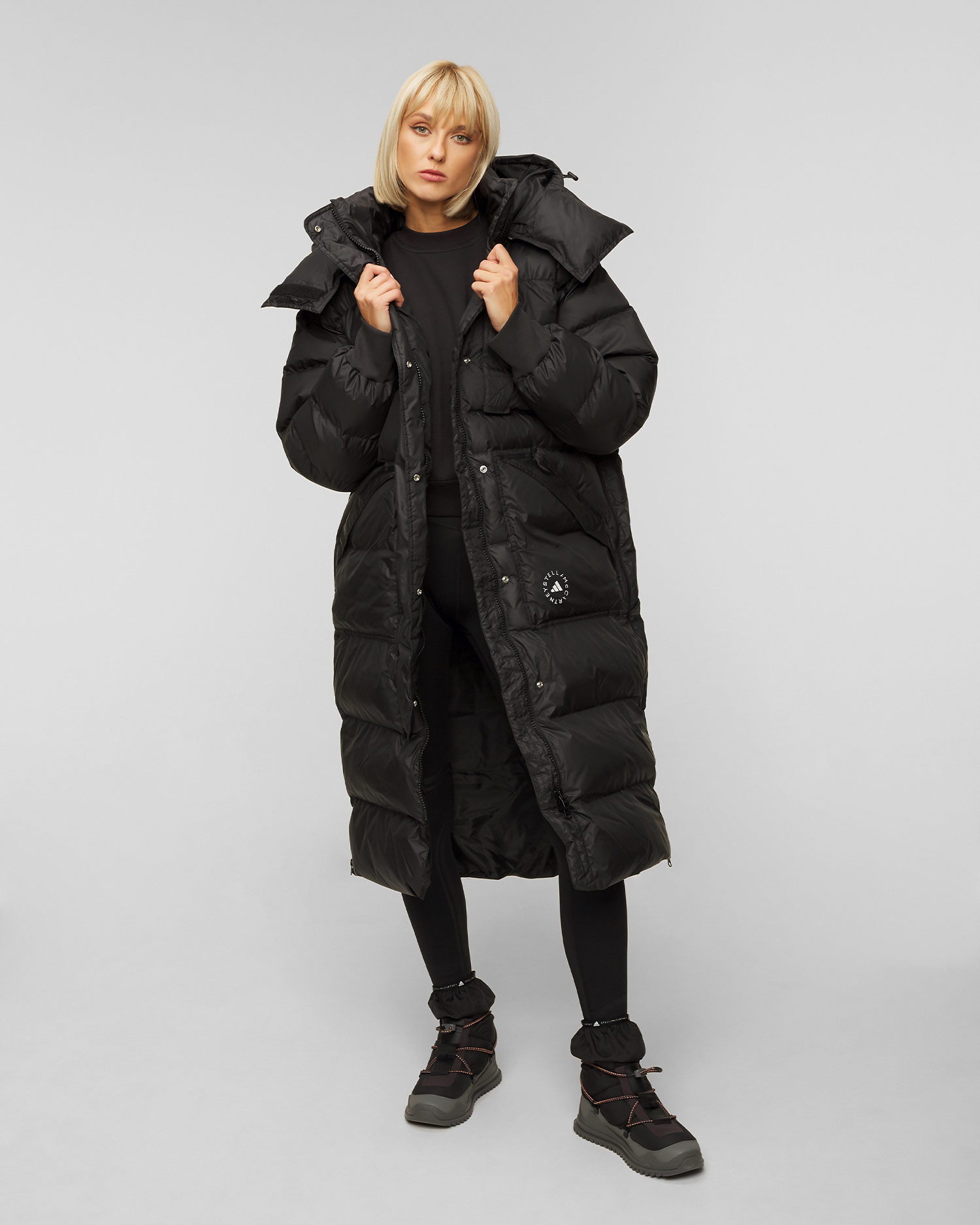Černý dámský kabát Adidas by Stella McCartney Puffa hz9130-black |  S'portofino