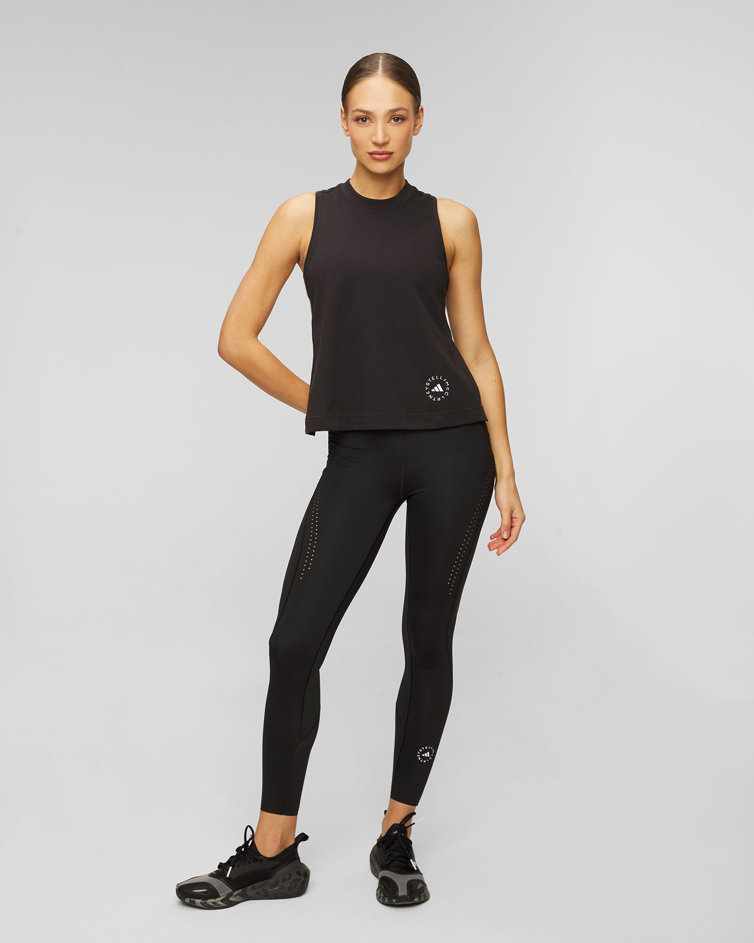 Černý dámský top Stella McCartney ASMC Logo Tk
