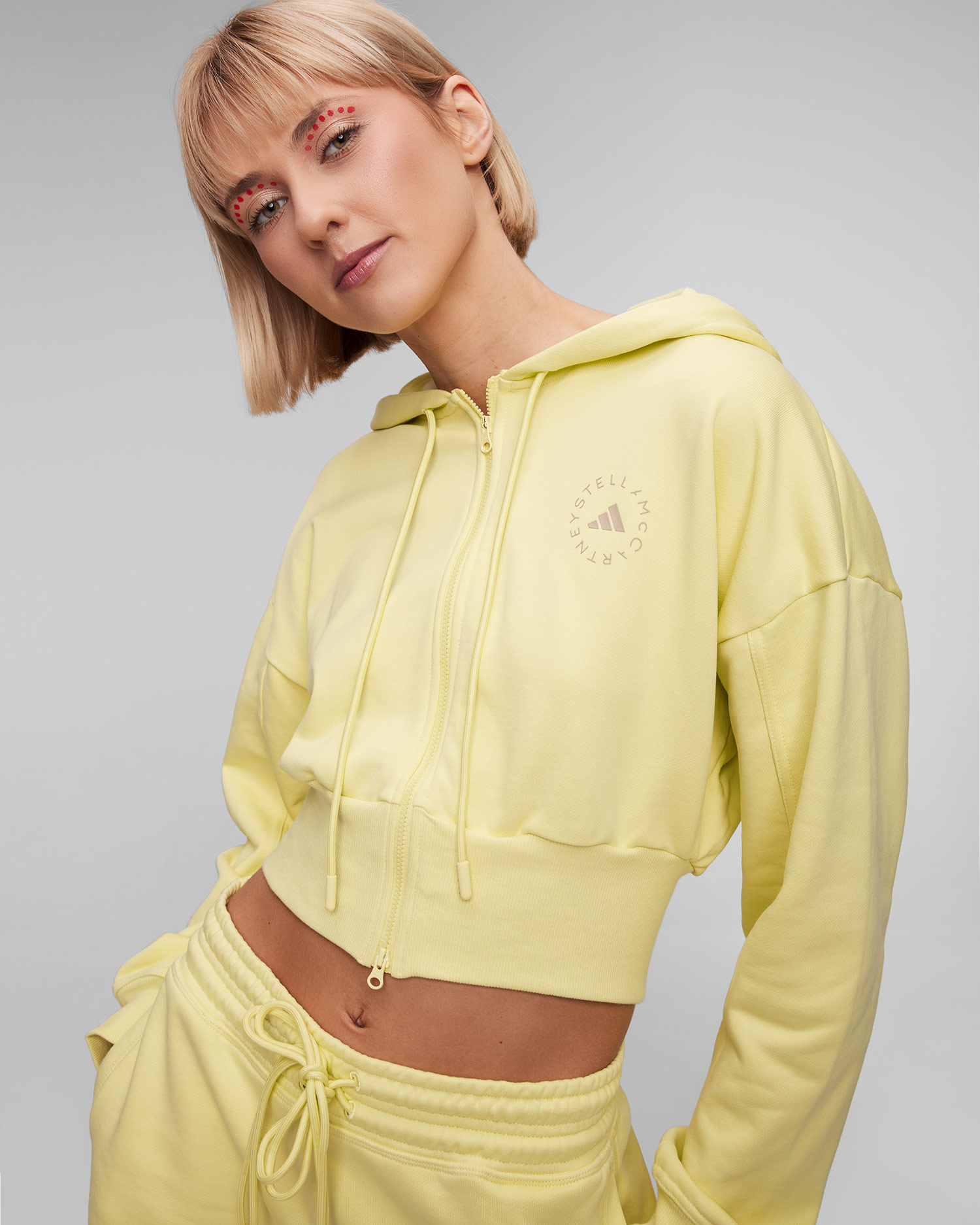 Dámska žltá mikina Adidas by Stella McCartney ASMC Crop Hoodie
