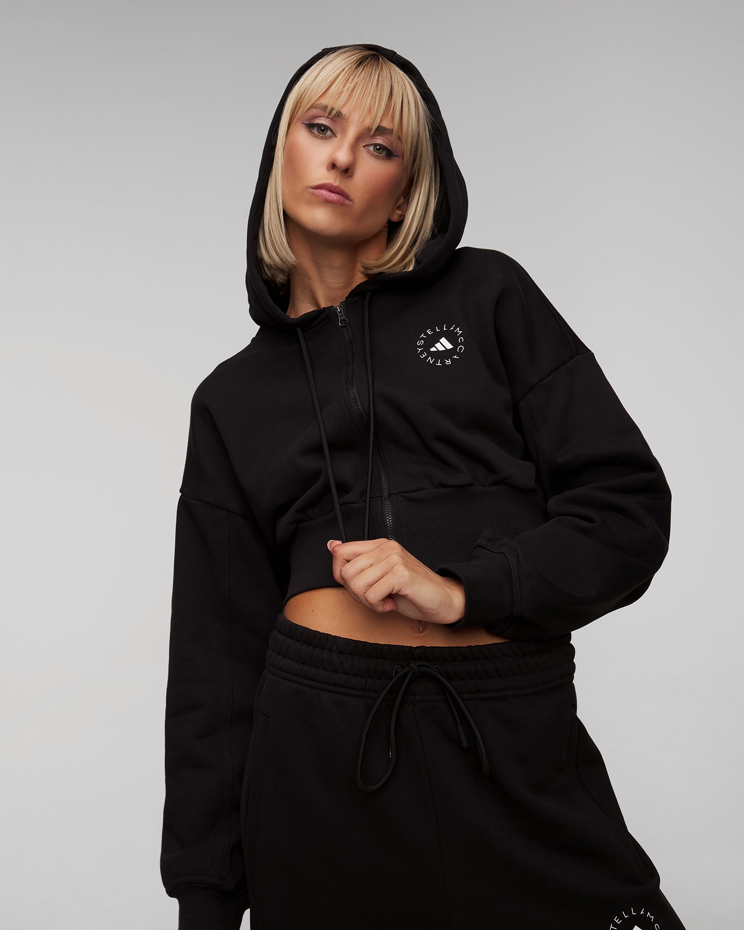 Women's black Adidas by Stella McCartney ASMC Crop Hoodie