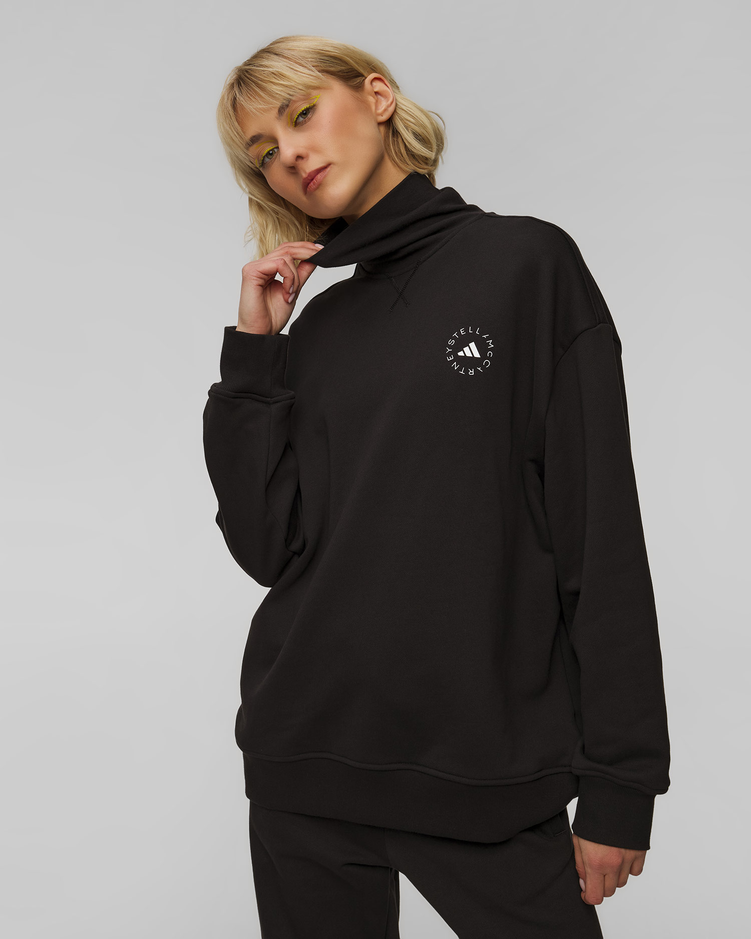 Women's black organic cotton sweatshirt Adidas by Stella McCartney