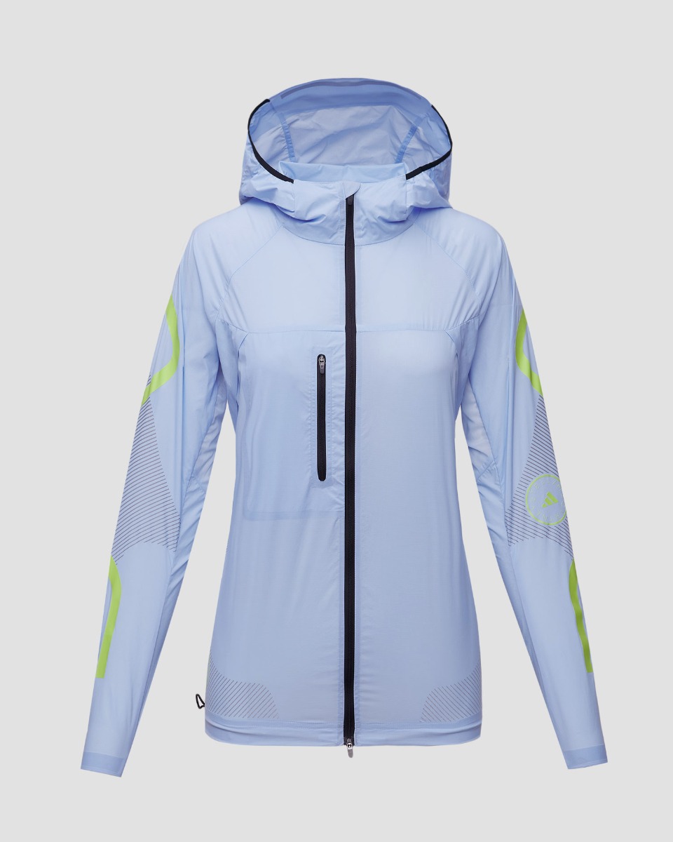 Veste de sport bleue pour femmes Adidas by Stella McCartney Truepace, Couleur: Niebieski