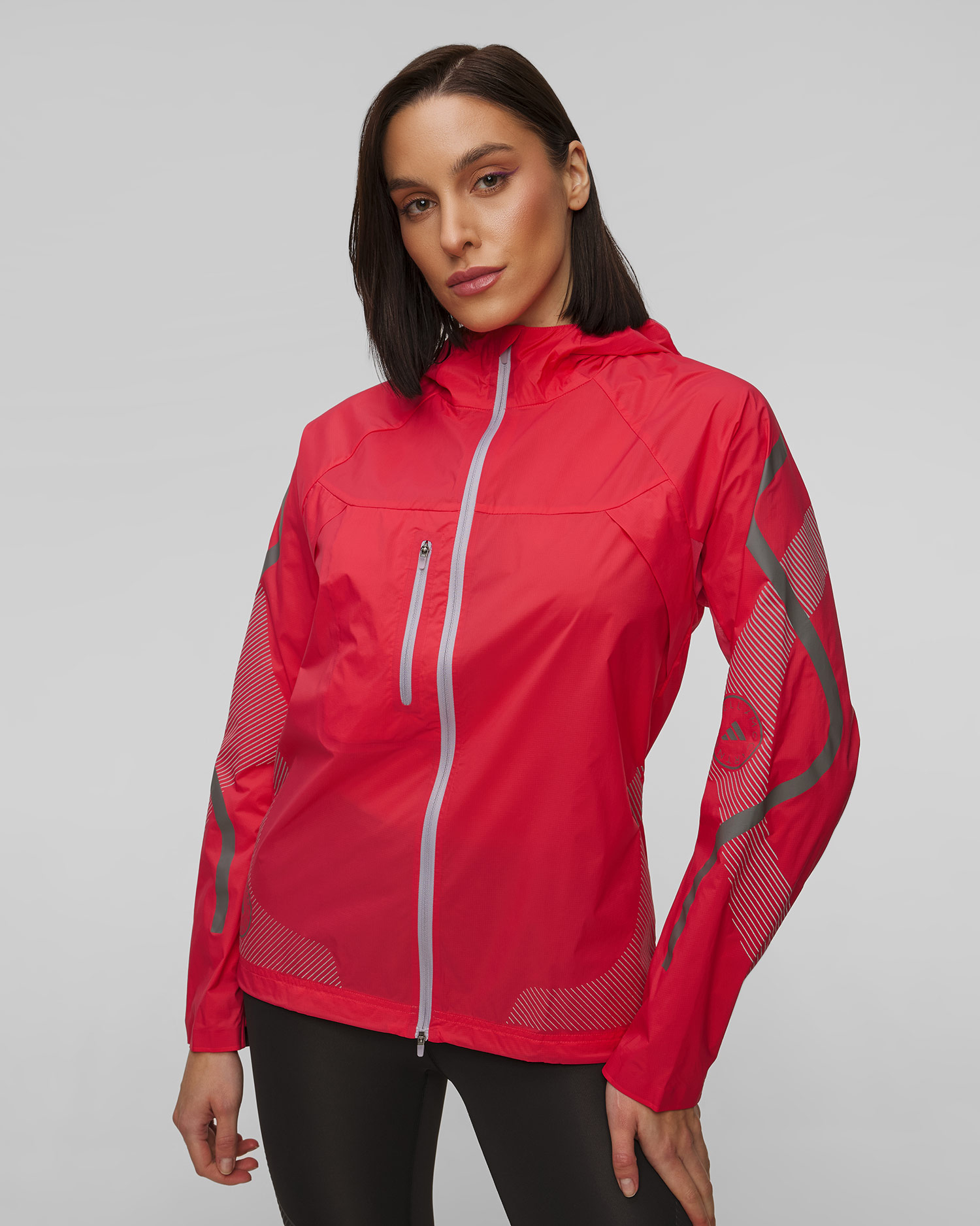 Jachetă sport roșie pentru femei Adidas by Stella McCartney Truepace