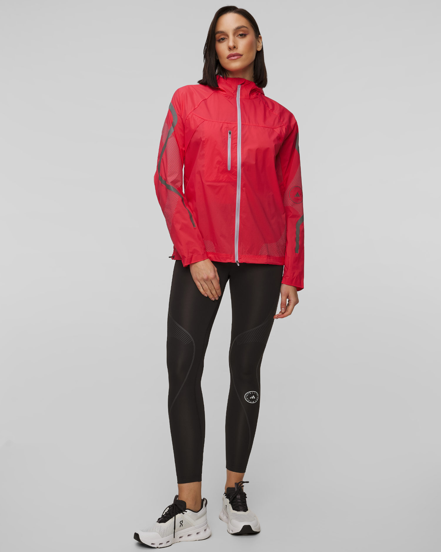 Jachetă sport roșie pentru femei Adidas by Stella McCartney Truepace