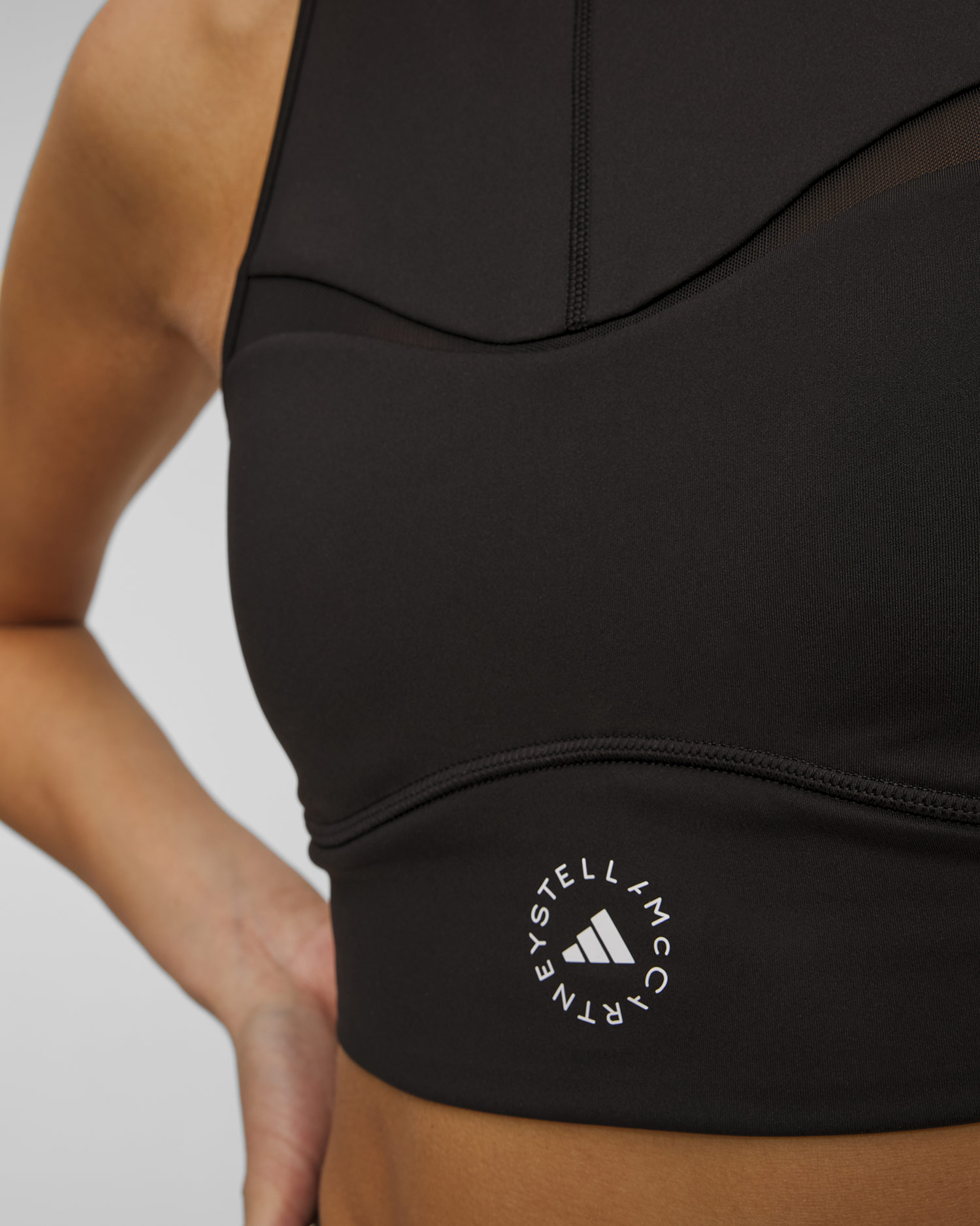 Černý dámský sportovní top Adidas by Stella McCartney TruePurpose Crop