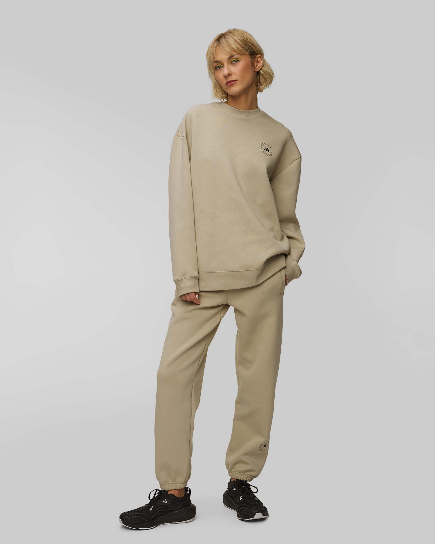 Sweat-shirt beige pour femmes Adidas by Stella McCartney Loose