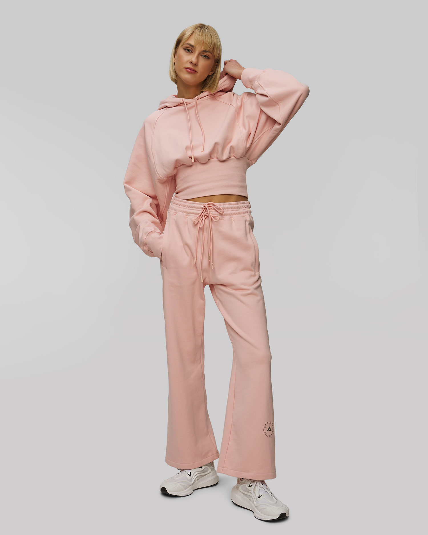 Pantaloni de trening rozi pentru femei Adidas by Stella McCartney Straight