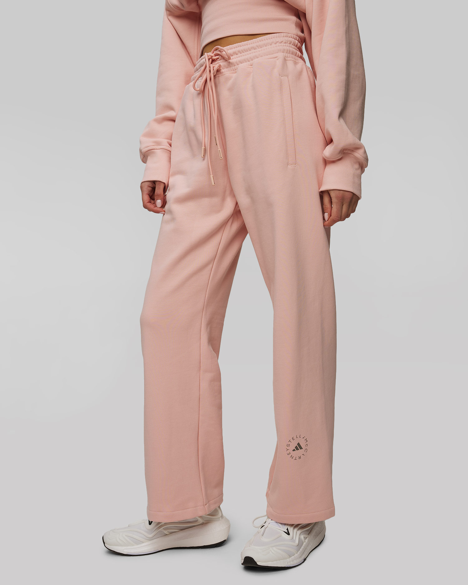 Pantaloni de trening rozi pentru femei Adidas by Stella McCartney Straight
