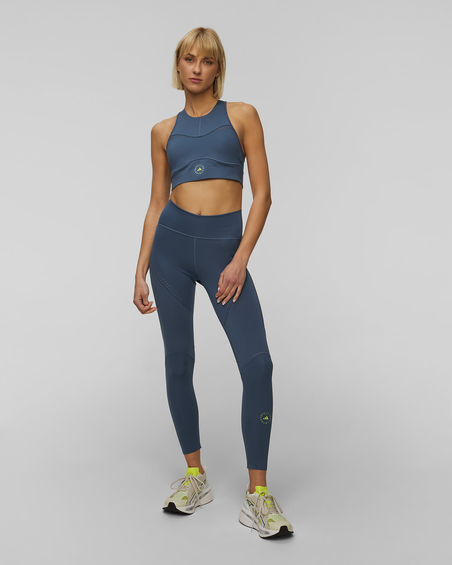 Dámsky tyrkysový tréningový top Adidas by Stella McCartney TruePurpose Crop