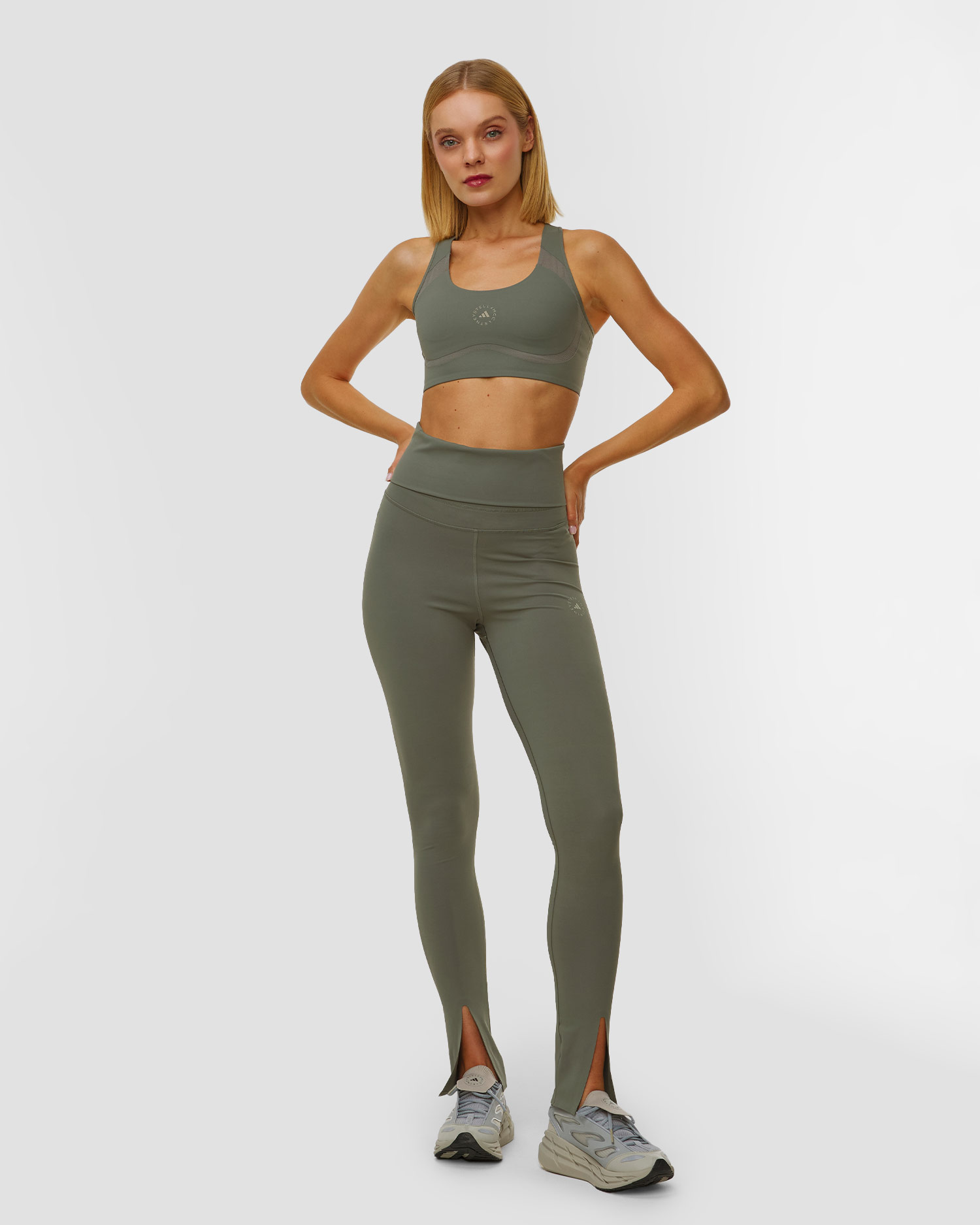 Leginsy damskie Adidas by Stella McCartney khaki