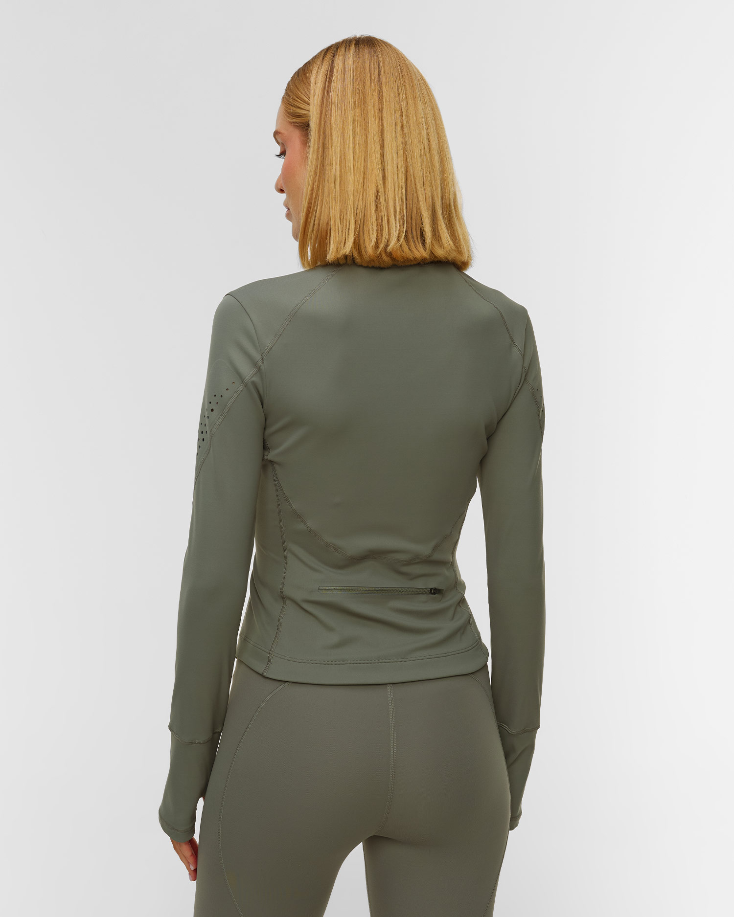 Bluza treningowa damska khaki Adidas by Stella McCartney TruePurpose Midlayer