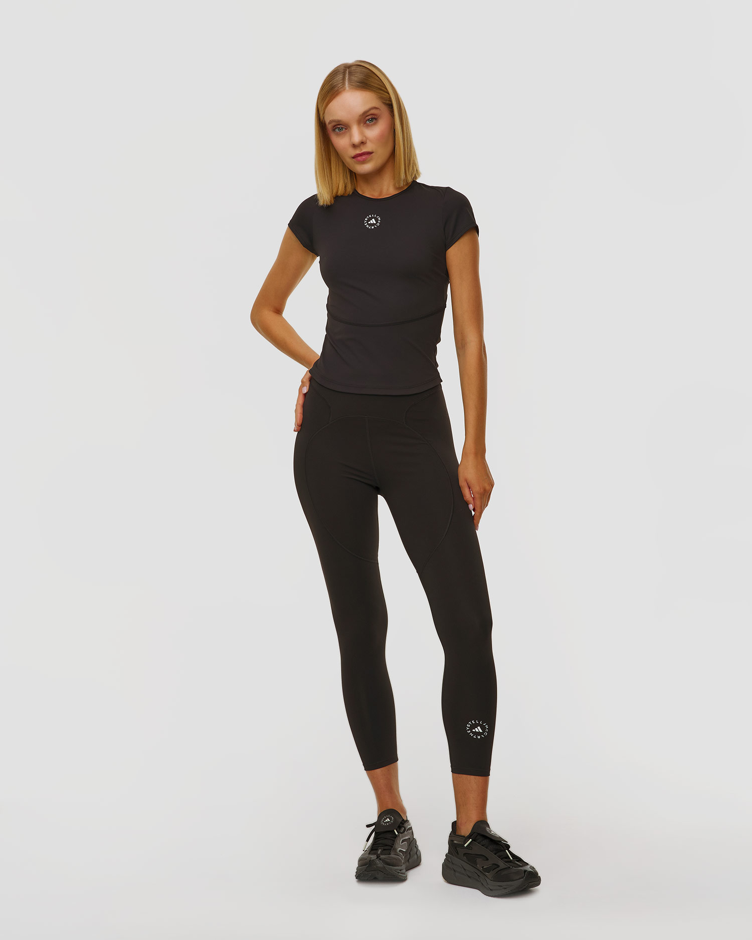 Czarne leginsy damskie Adidas by Stella McCartney True Purpose 7/8