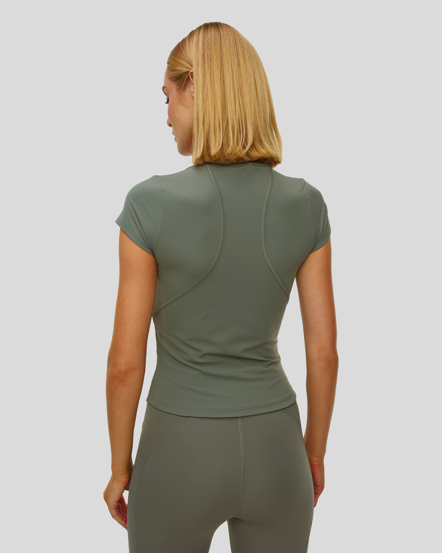 Koszulka treningowa damska khaki Adidas by Stella McCartney TruePurpose