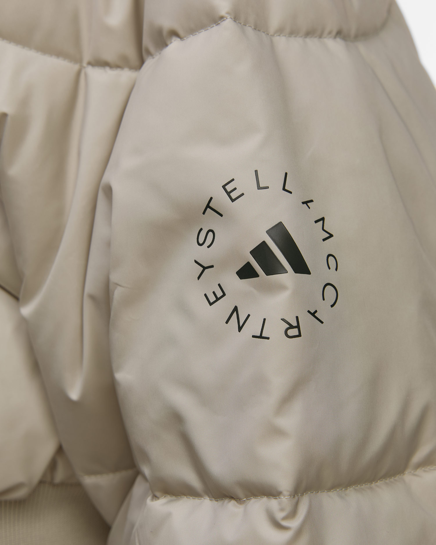 Szara kurtka puchowa damska Adidas by Stella McCartney Cropped Puffer