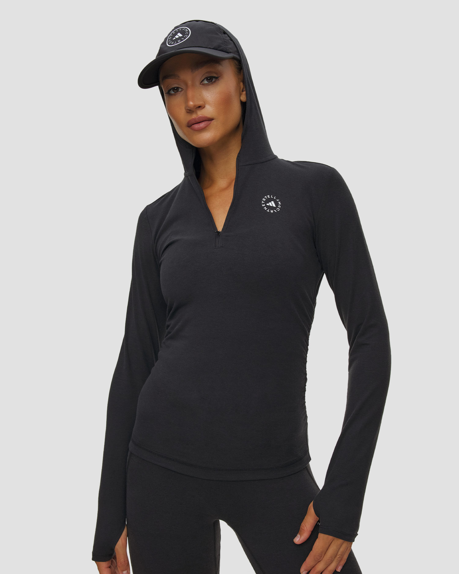 Sweat-shirt d'entraînement noir pour femmes Adidas by Stella McCartney Std Ls Tee