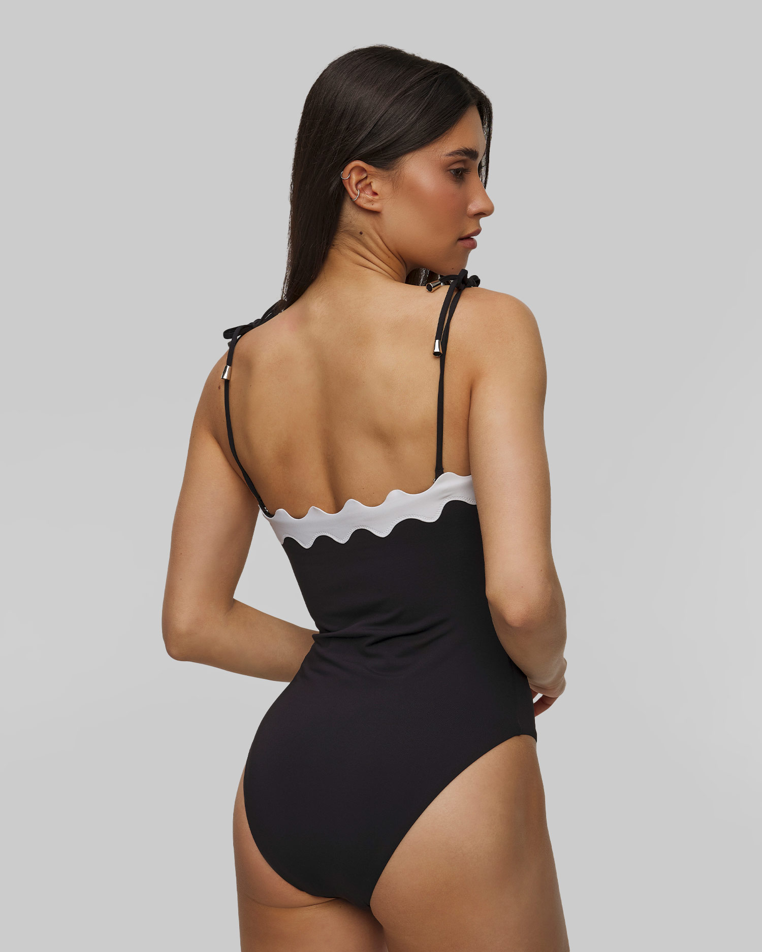 Jednodílné dámské plavky Seafolly Ric Rac One Piece v Černé Barvě