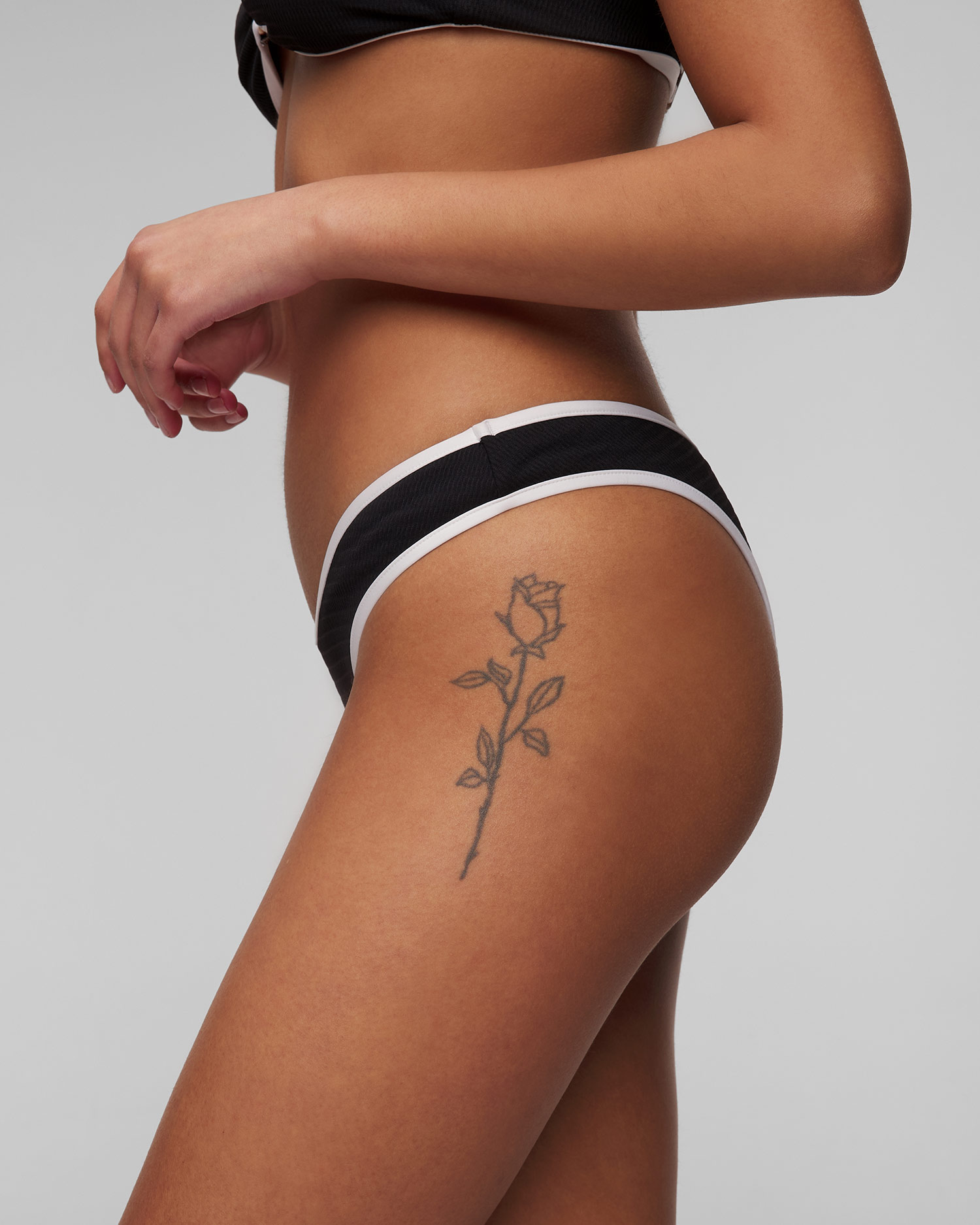 Bas de maillot de bain noir pour femmes Seafolly Scoop High Cut Rio