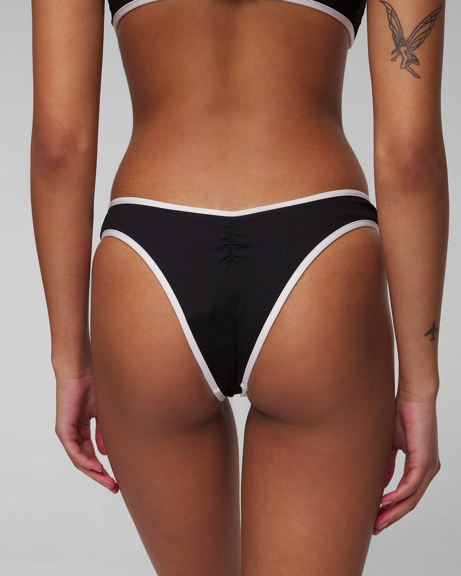 Bas de maillot de bain noir pour femmes Seafolly Scoop High Cut Rio