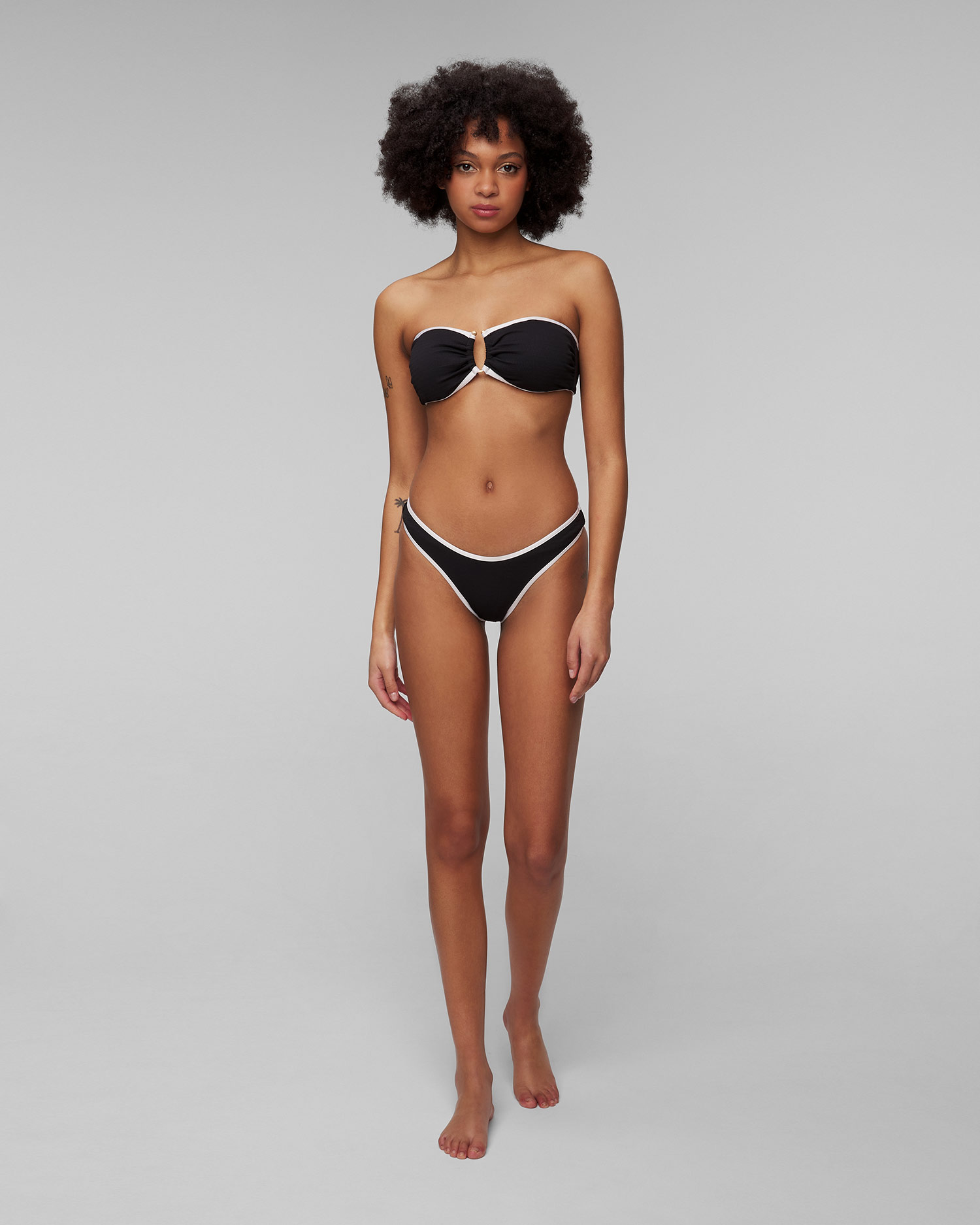 Bas de maillot de bain noir pour femmes Seafolly Scoop High Cut Rio