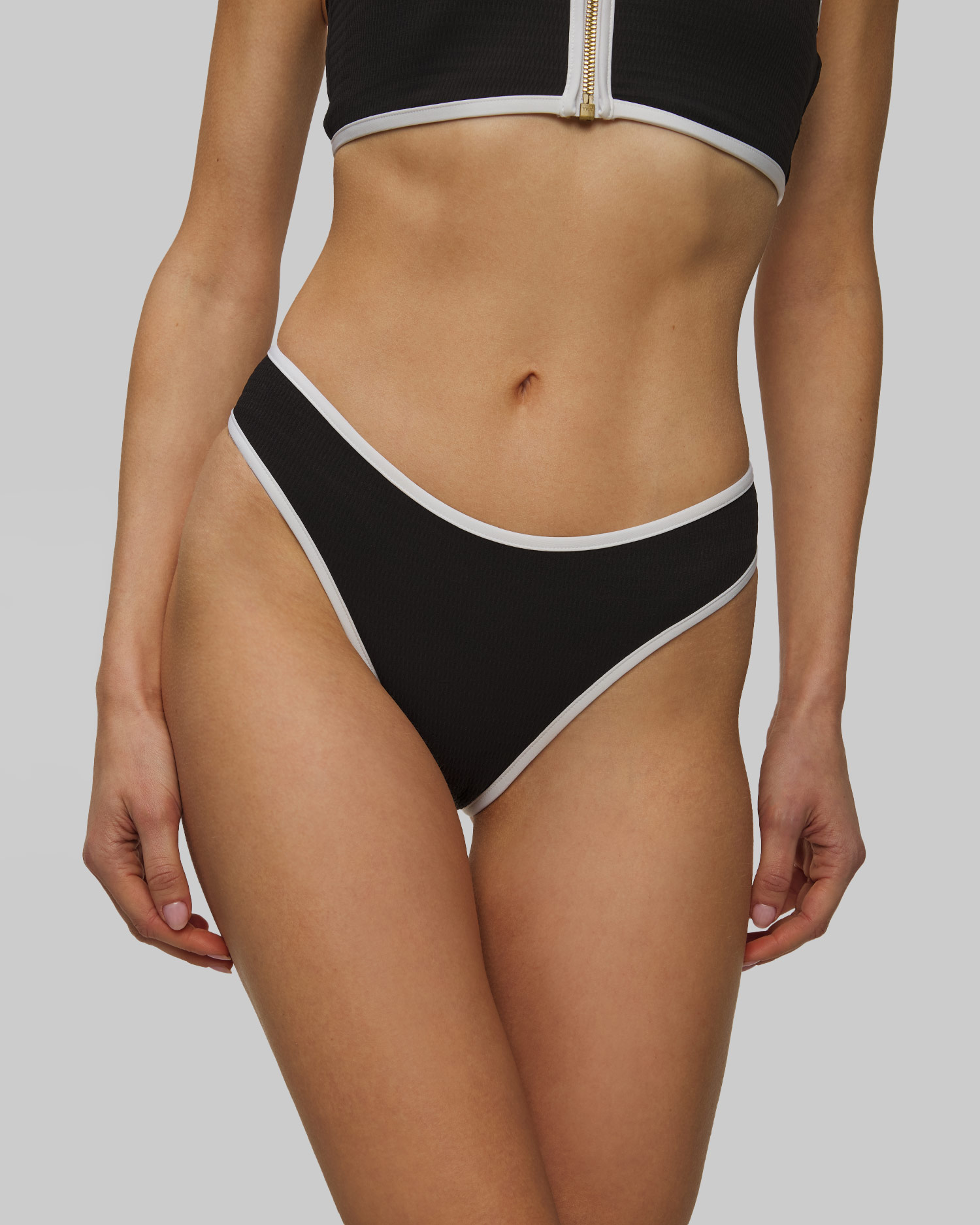 Czarny dół stroju kąpielowego damski Seafolly High Leg Pant