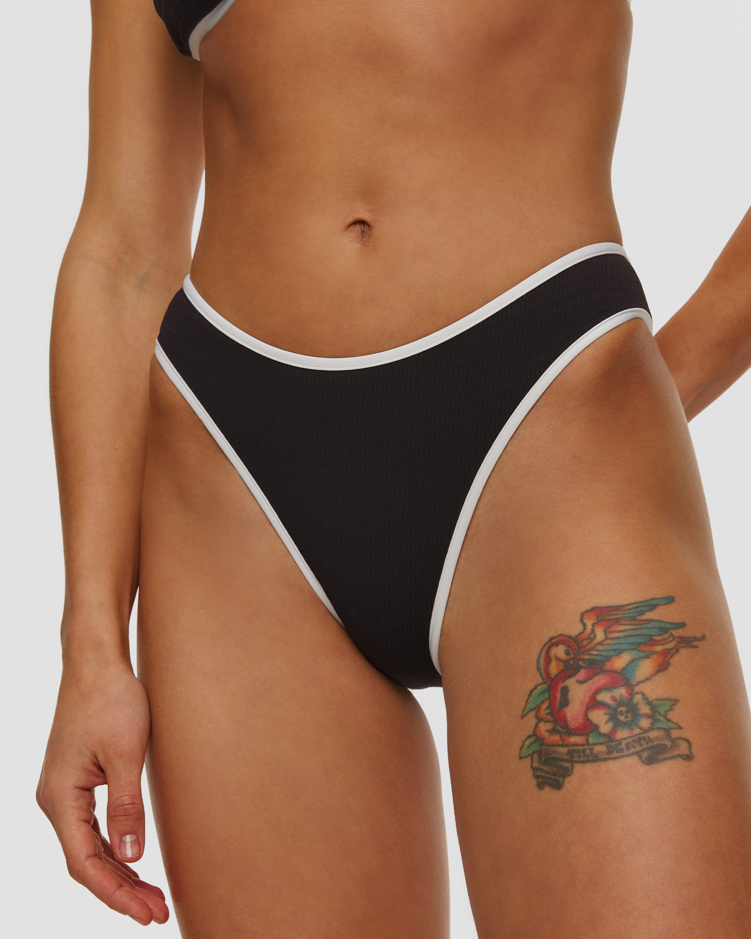 Czarny dół stroju kąpielowego damski Seafolly High Leg Pant