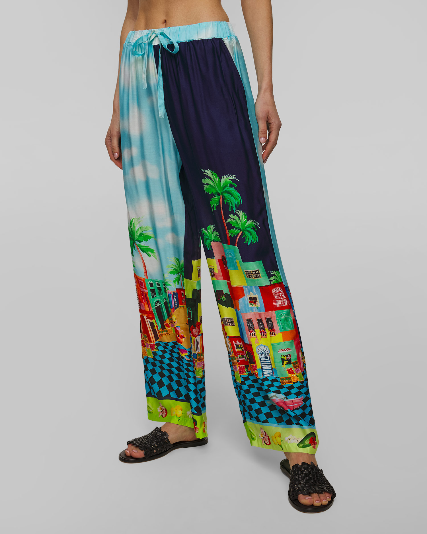 Jedwabne spodnie damskie Seafolly Cuba Pant