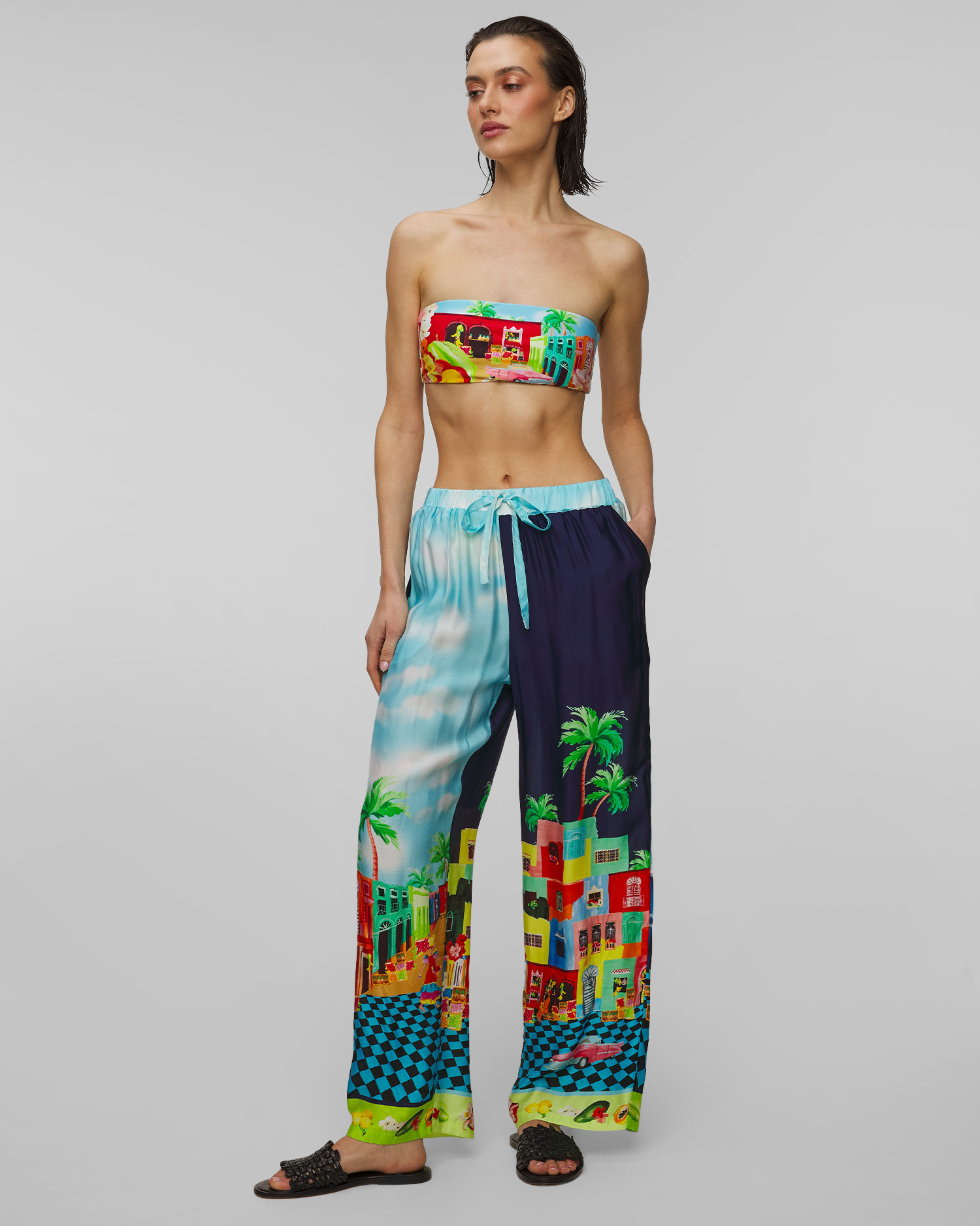 Jedwabne spodnie damskie Seafolly Cuba Pant