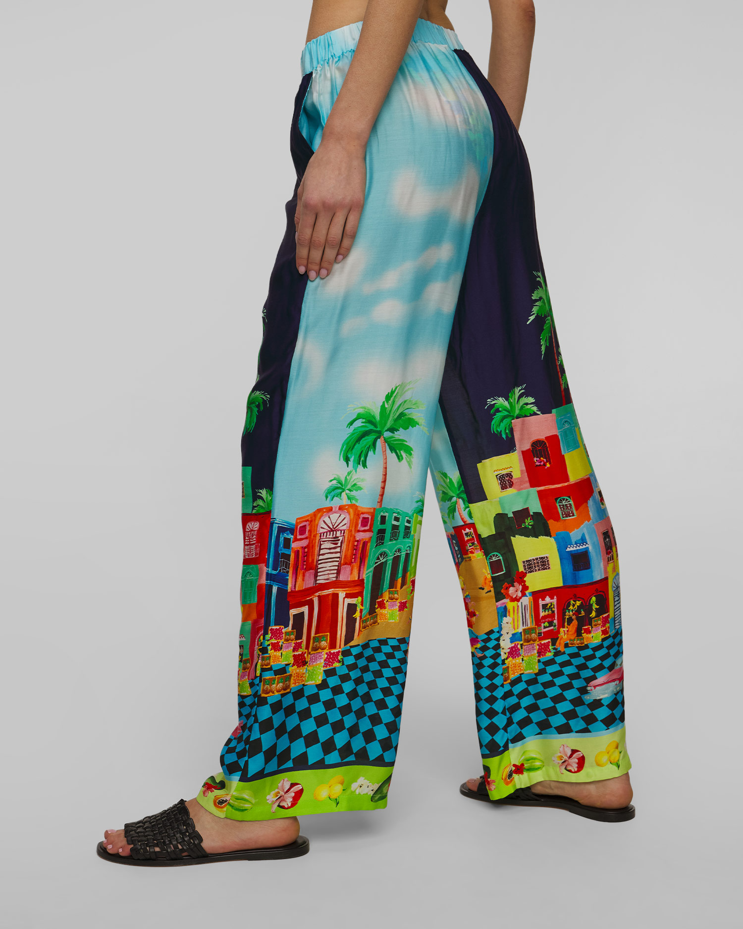 Jedwabne spodnie damskie Seafolly Cuba Pant