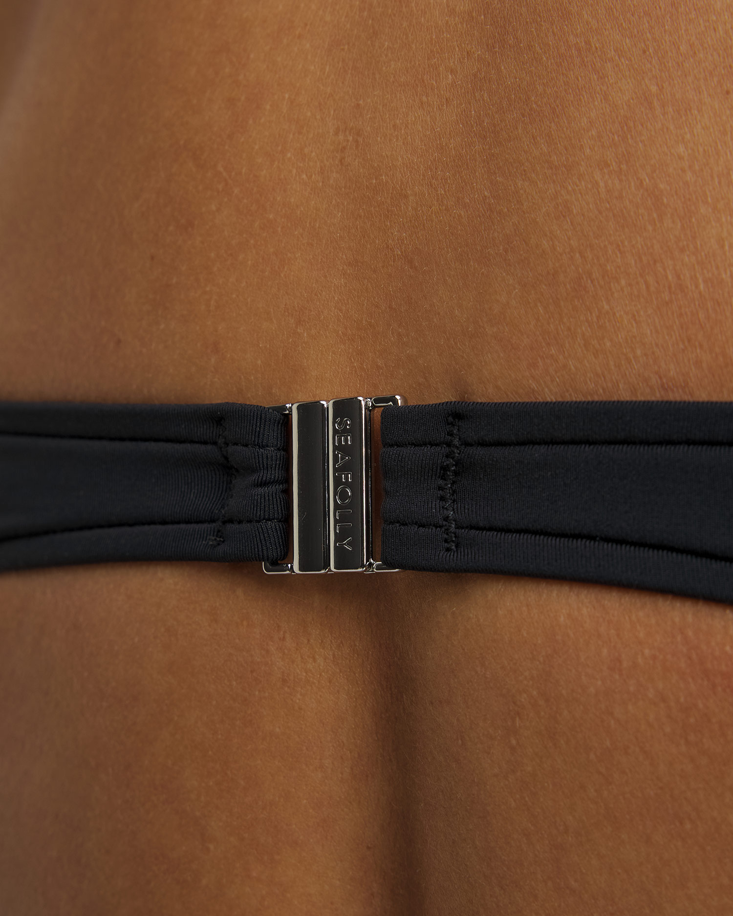 Women's black swimsuit top Seafolly Halter Bandeau