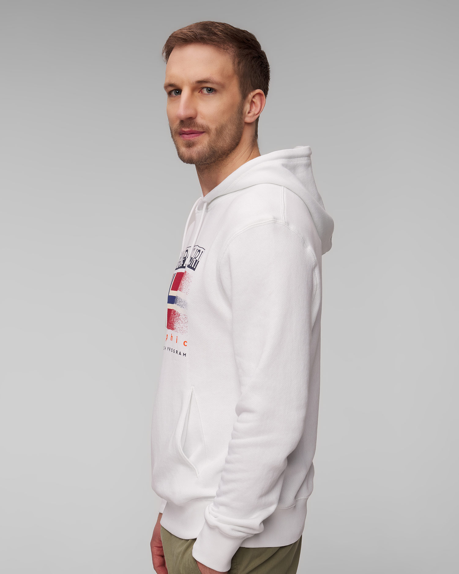 Bílá pánská mikina s kapucou Napapijri B-Kreis H