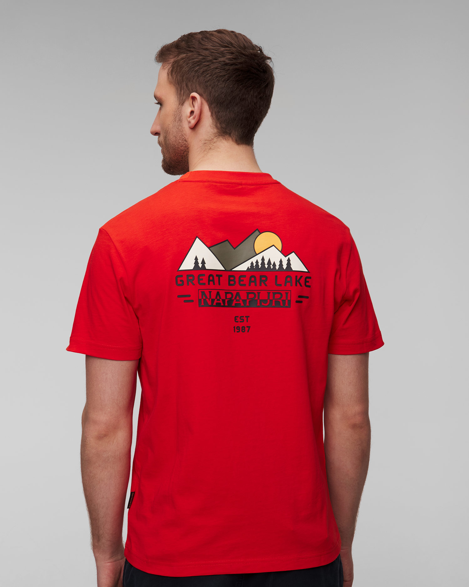 Oranžové pánské tričko Napapijri S-Tahi