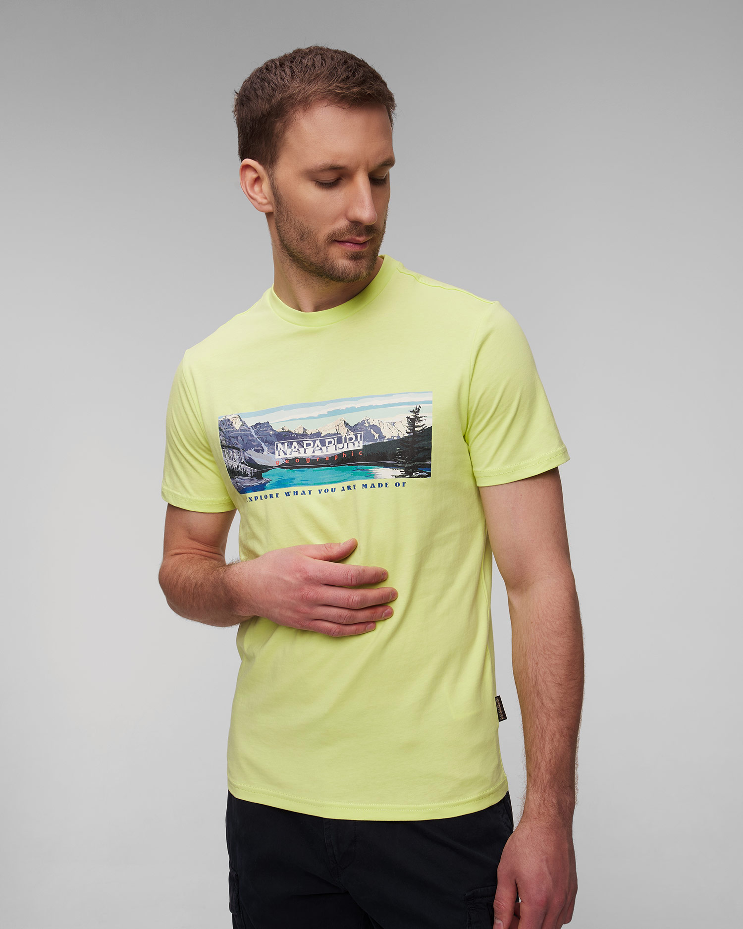 Žluté pánské tričko Napapijri S-Canada