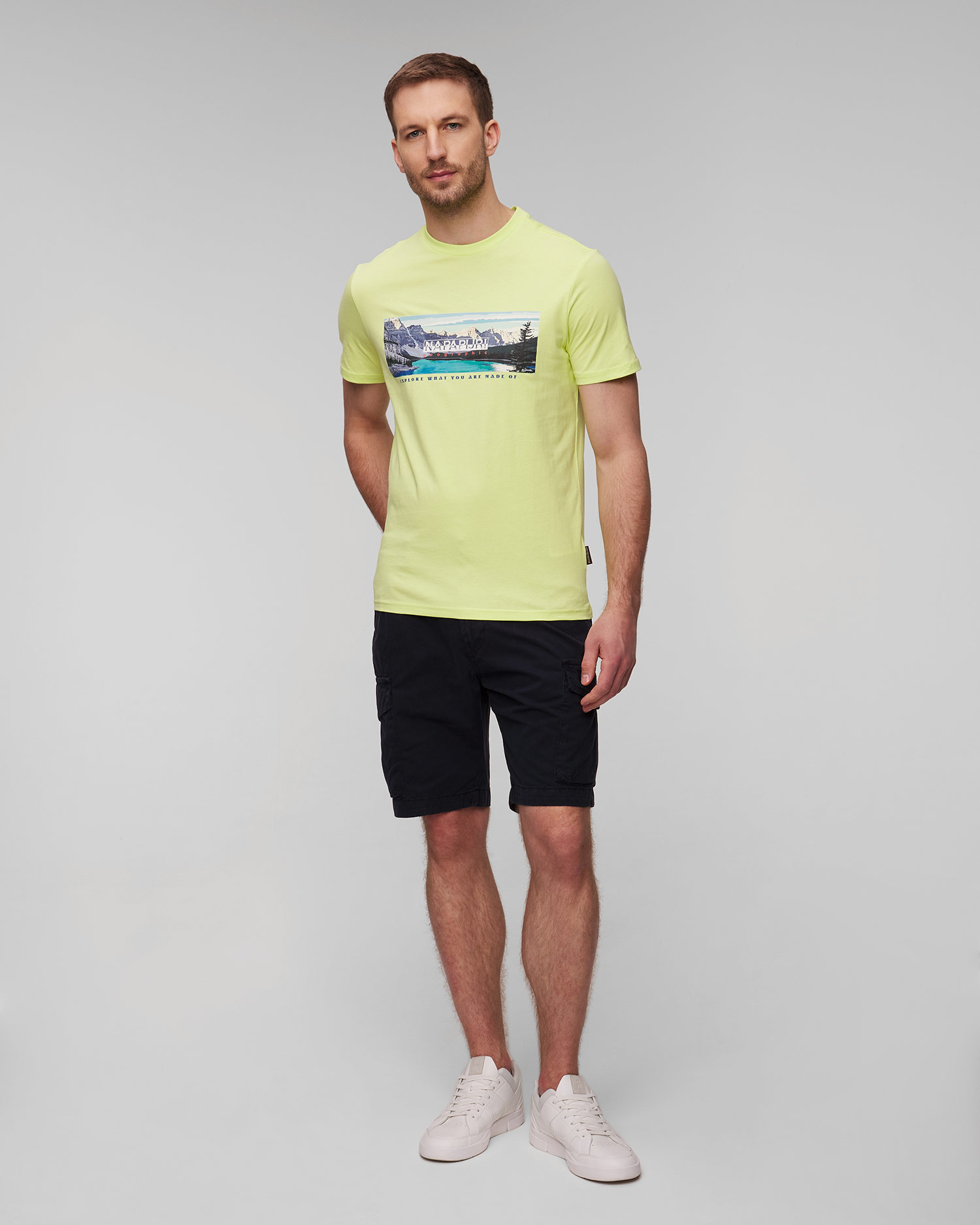 Žluté pánské tričko Napapijri S-Canada