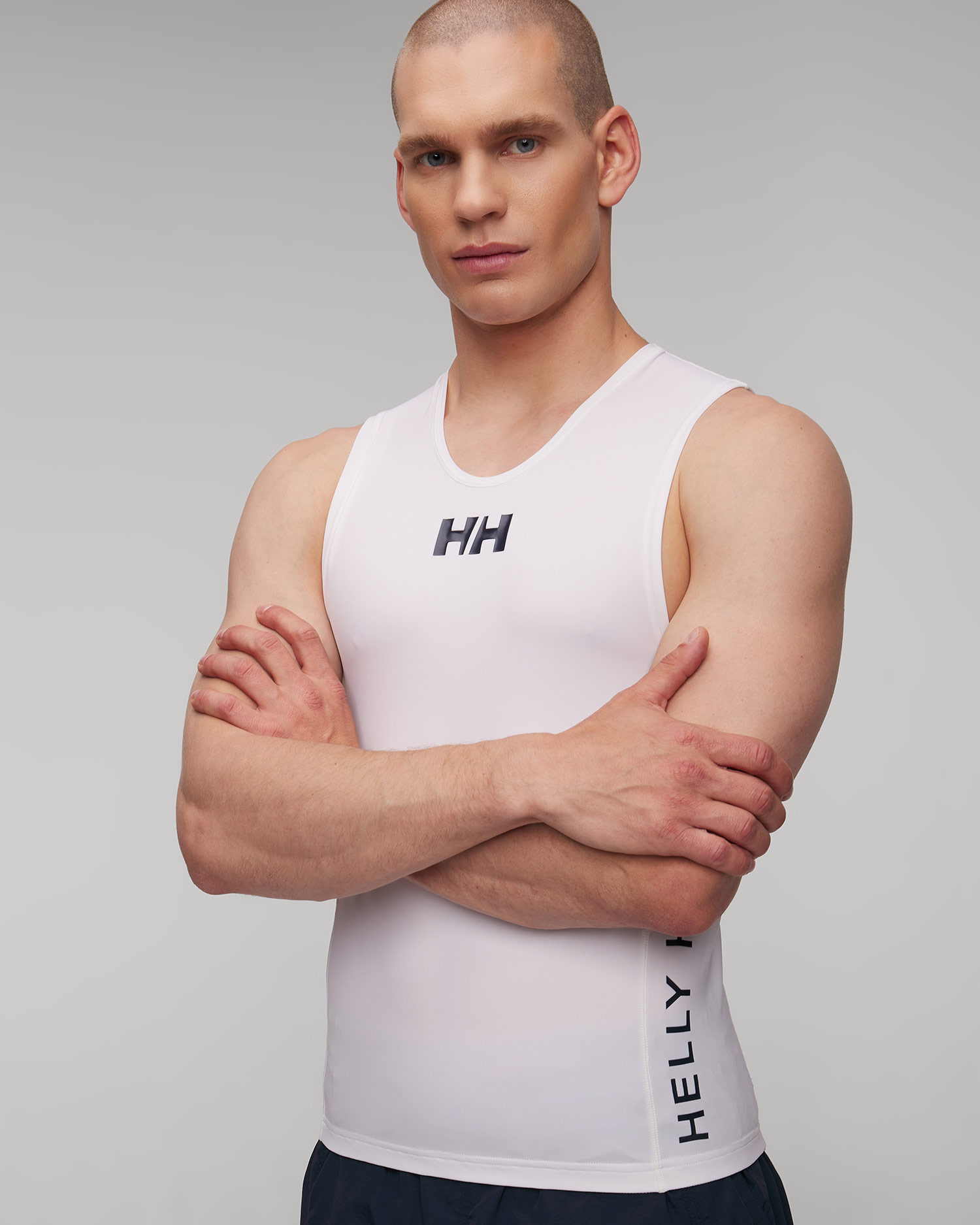 Biały tank top męski Helly Hansen Waterwear Rashvest