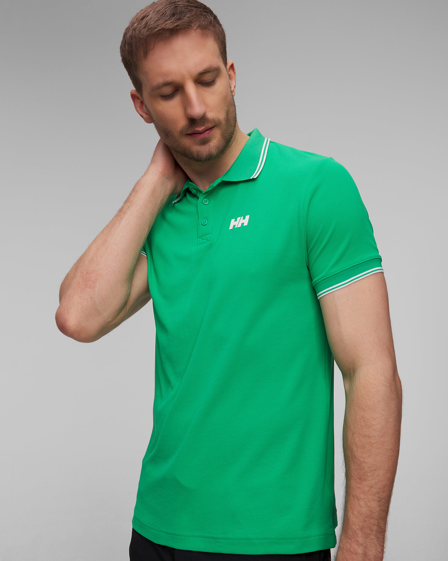 Polo verde da uomo Helly Hansen Kos Polo