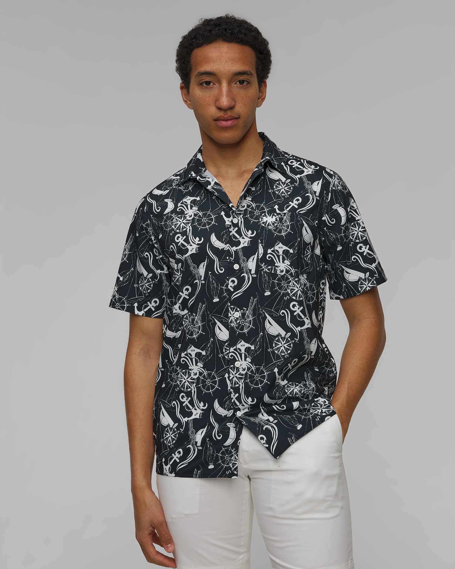 Pánská košile Helly Hansen Fjord QD SS Shirt 2.0 v Tmavě Modré Barvě