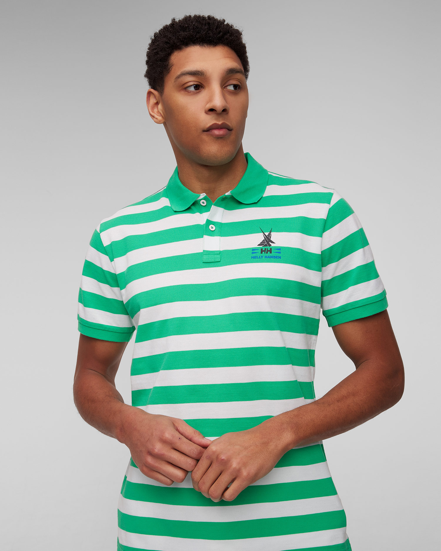 Polo vert et blanc pour hommes Helly Hansen Koster Polo