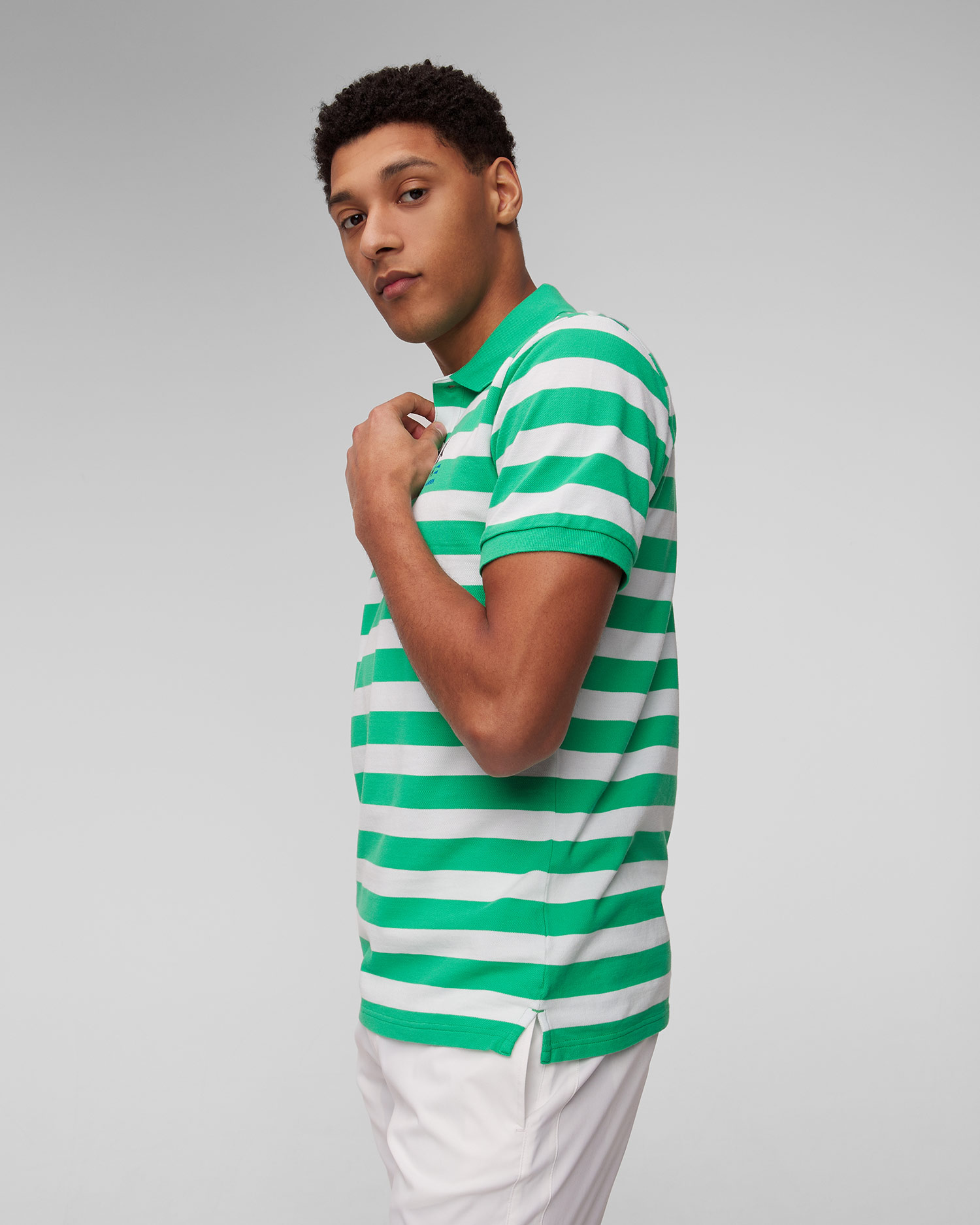 Helly Hansen Koster Polo Herren-Poloshirt in Grün und Weiß