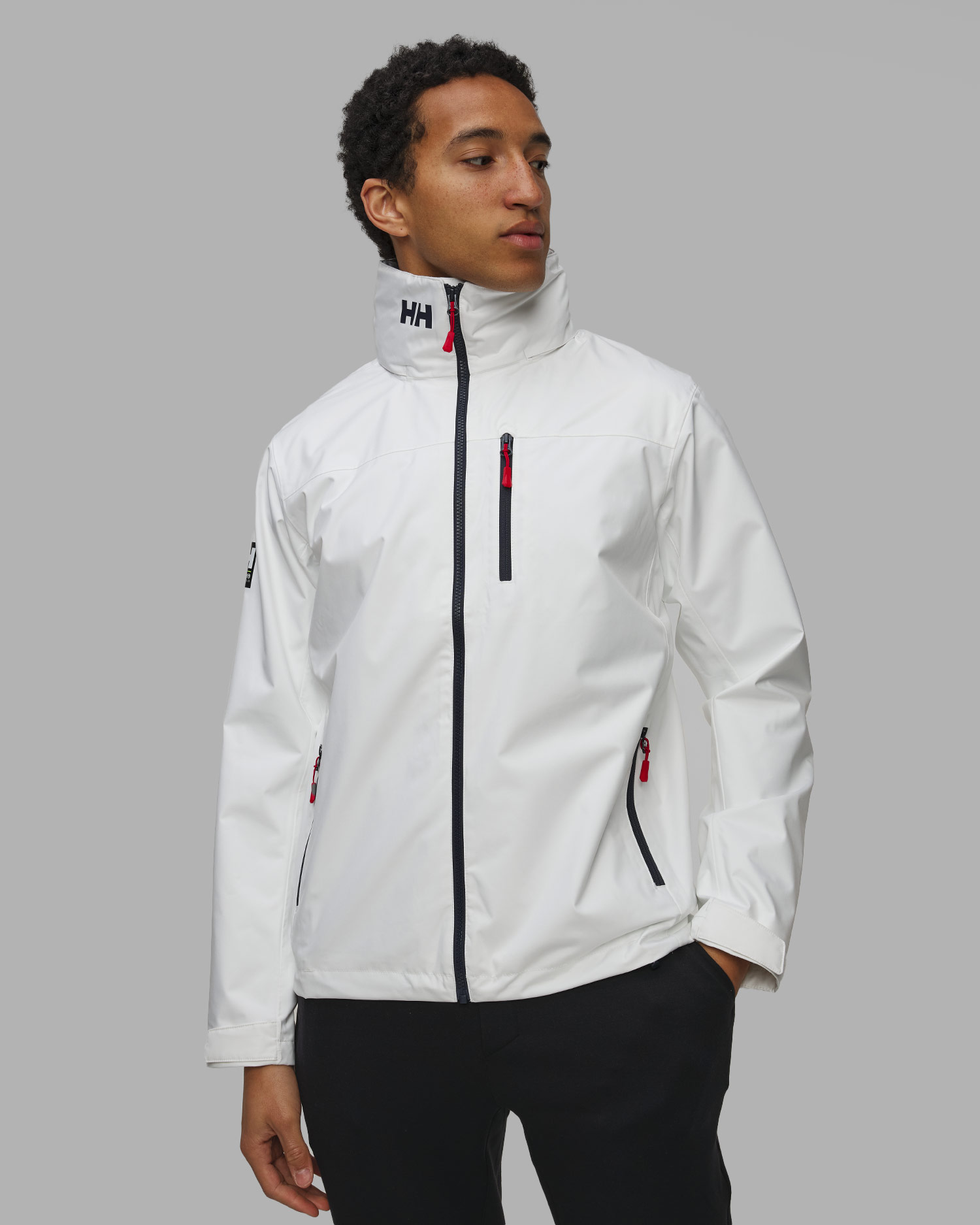 Biała kurtka żeglarska męska Helly Hansen Crew Hooded Jacket 2.0