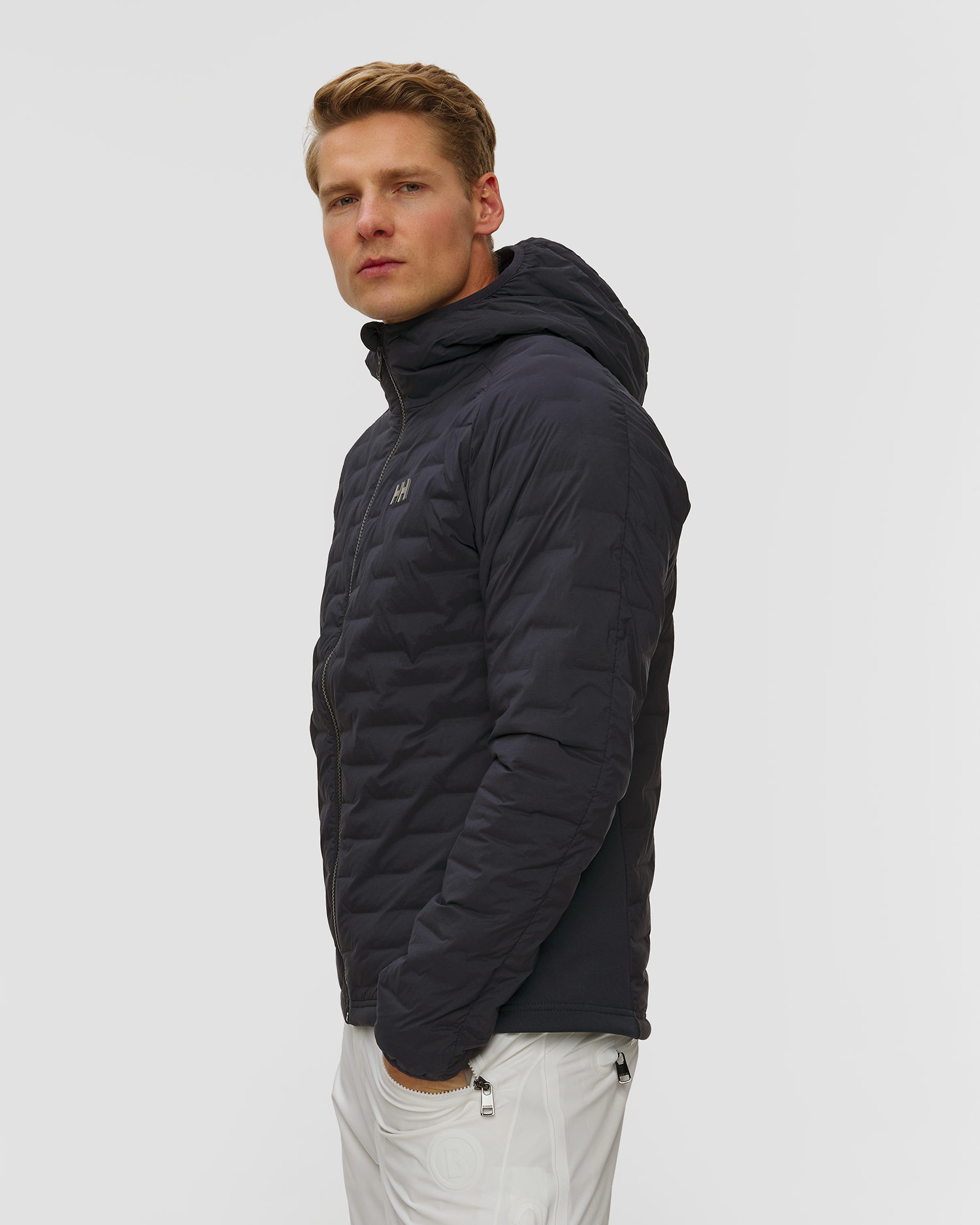 Pánská bundomikina Helly Hansen Hp Hybrid Stretch Hooded Ins v tmavě modré barvě