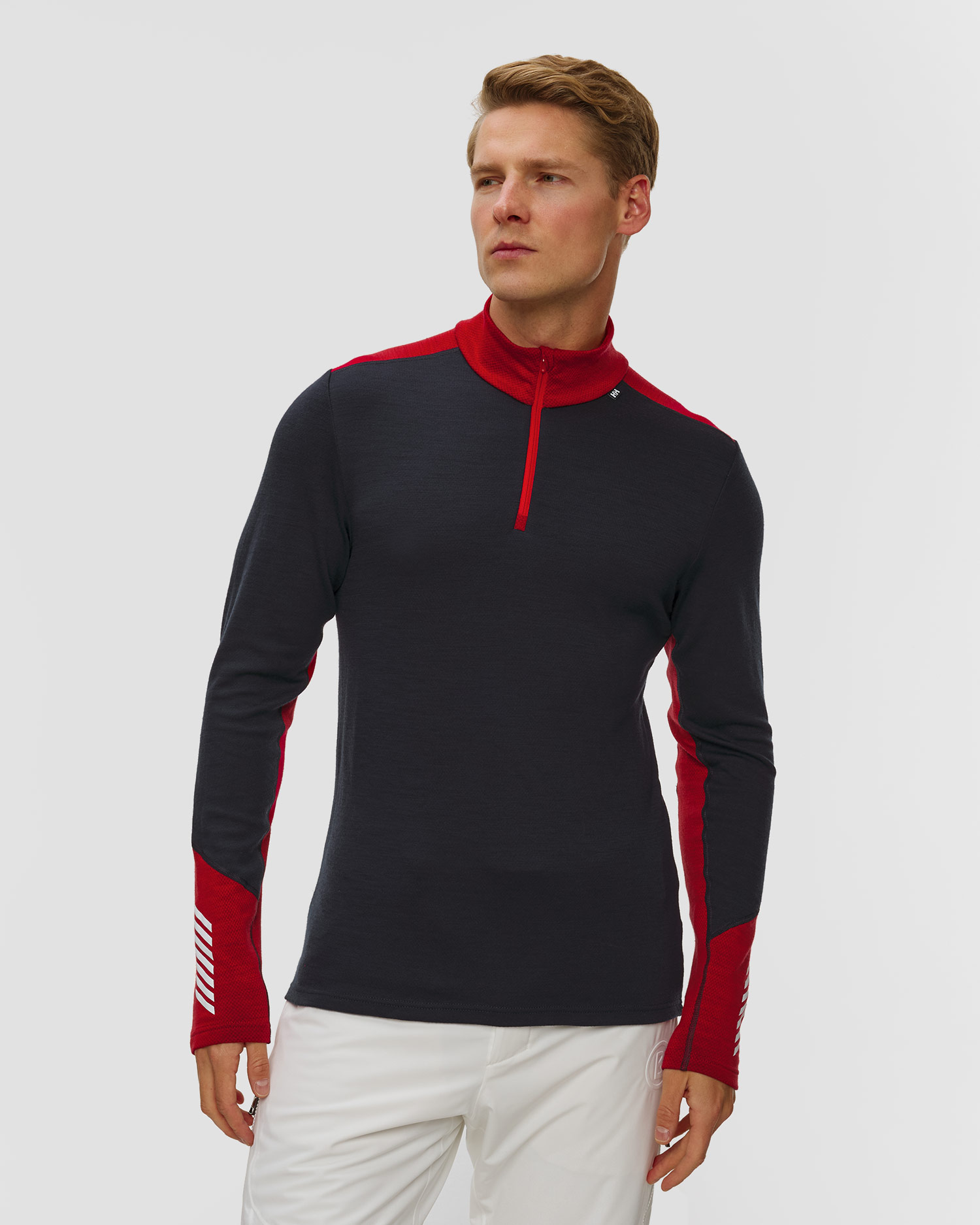 Pánské termotričko Helly Hansen Lifa Merino Midweight 1/2 Zip v tmavě modré barvě, Barva/Vzor: Granatowy