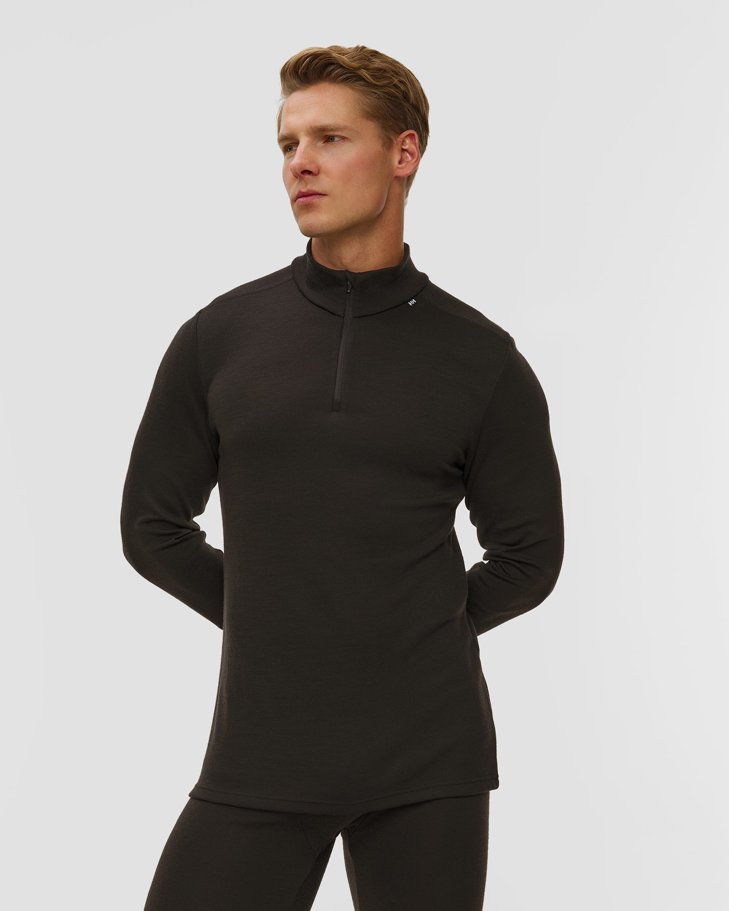 Pánské termotričko Helly Hansen Lifa Merino Midweight 1/2 Zip v černé barvě