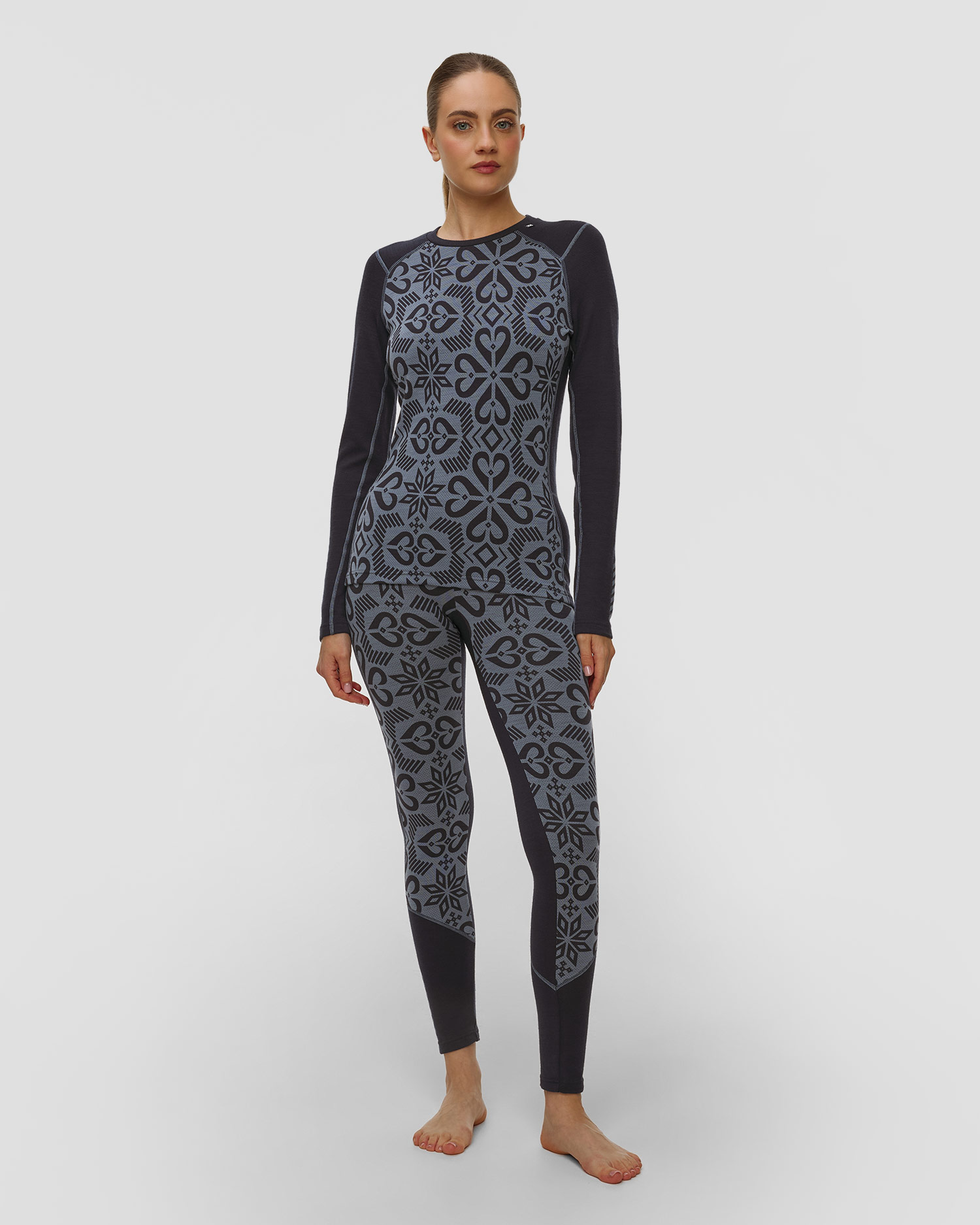 Tricou termic cu mânecă lungă pentru femei Helly Hansen W Lifa Merino Midweight Graphic Crew