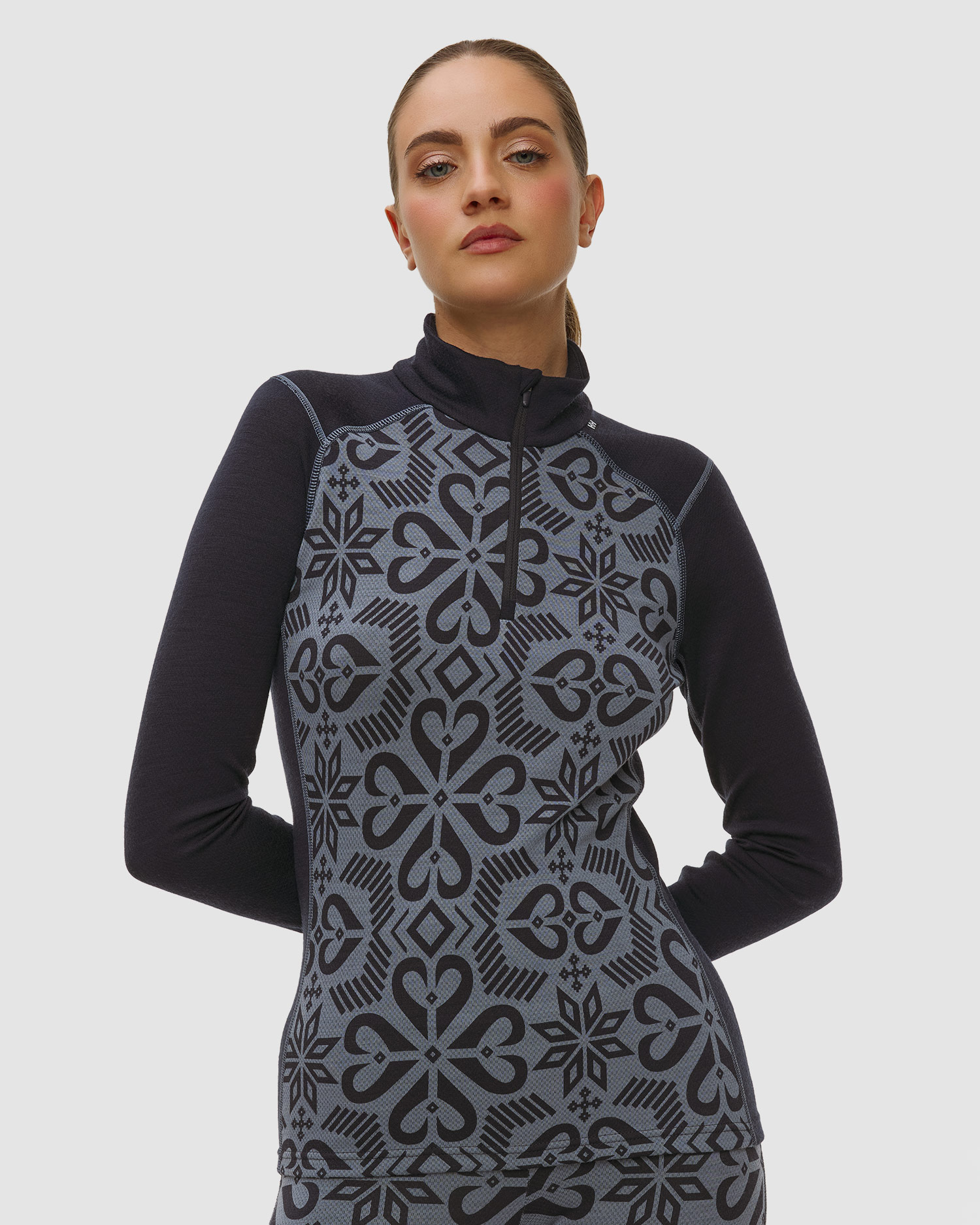 Tricou cu mânecă lungă Helly Hansen W Lifa Merino Midweight Graphic 1/2 Zip