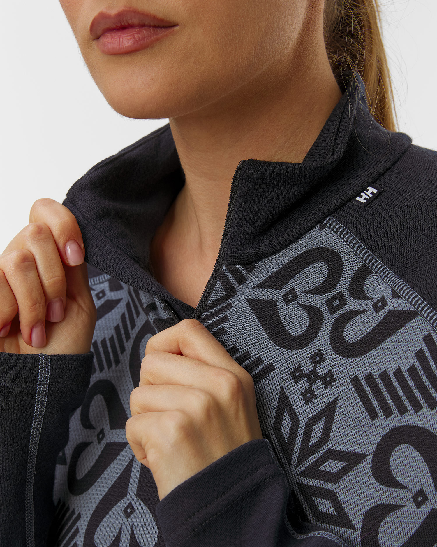 Tricou cu mânecă lungă Helly Hansen W Lifa Merino Midweight Graphic 1/2 Zip