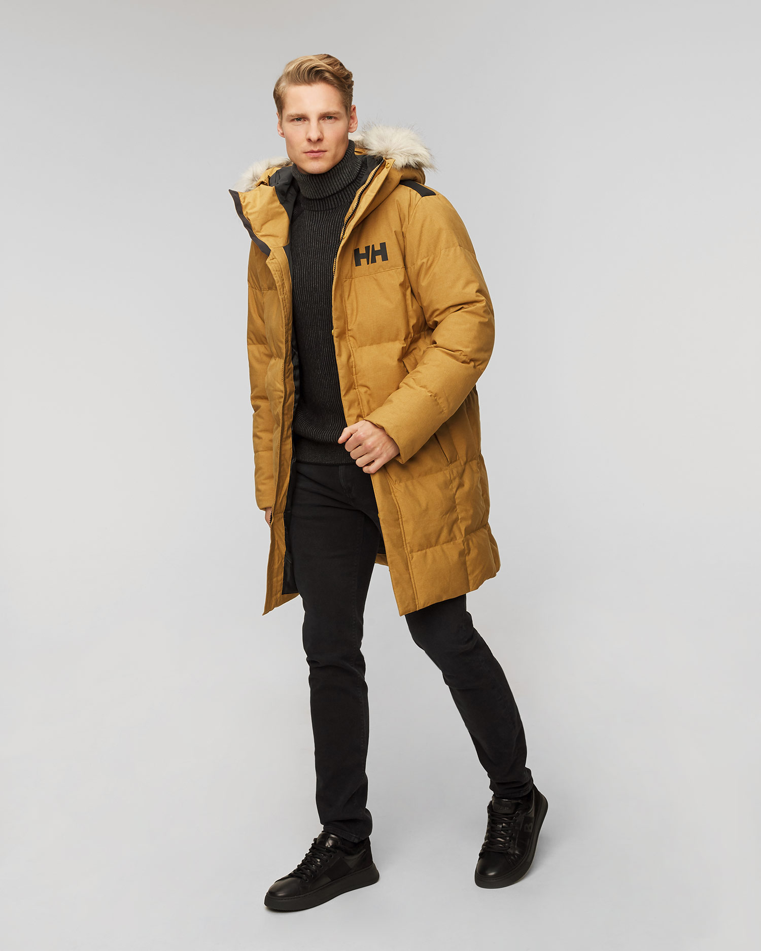 Men s brown quilted Helly Hansen Alby Parka 53807 289 S portofino